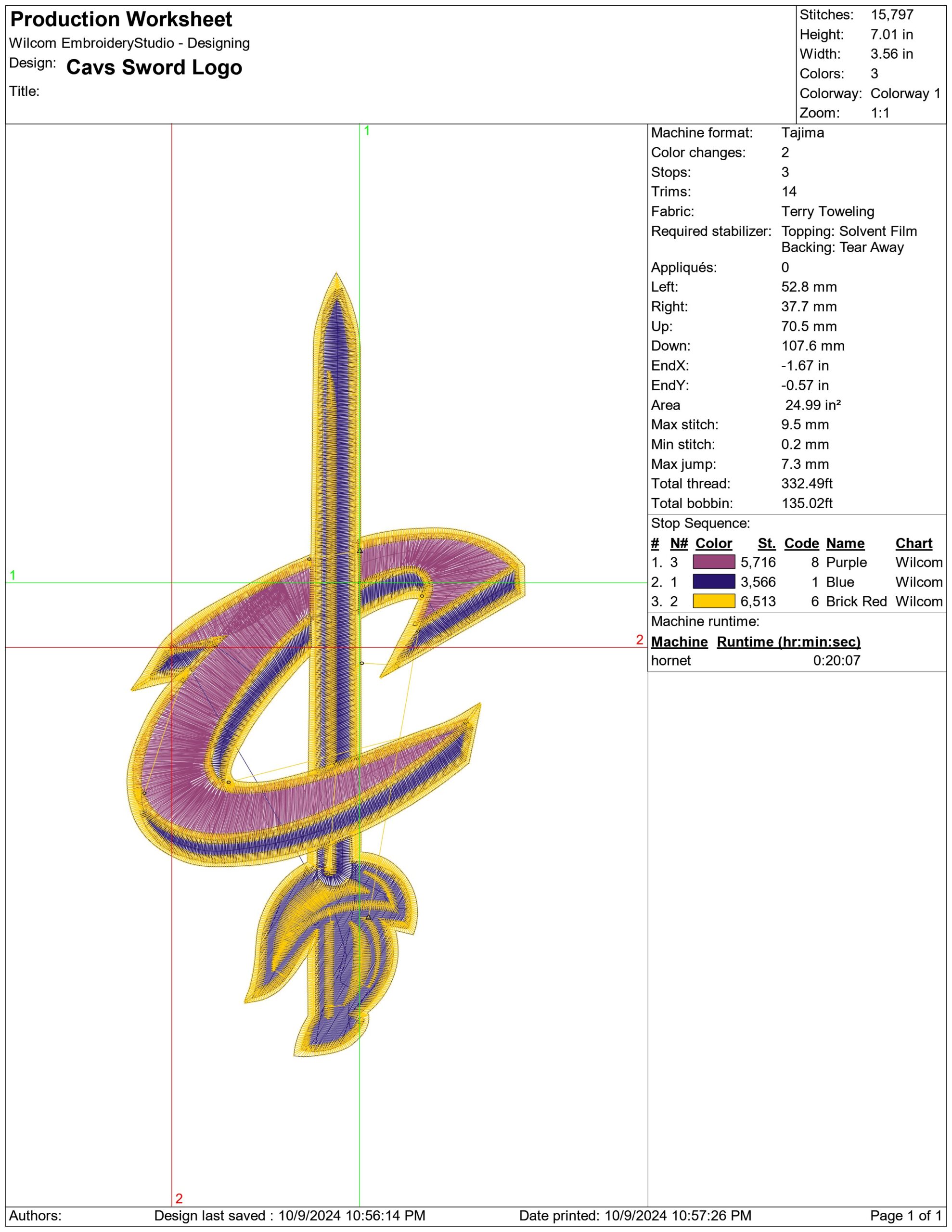 Cavs Sword Logo- Elegant embroidery design file - instant download — view 3