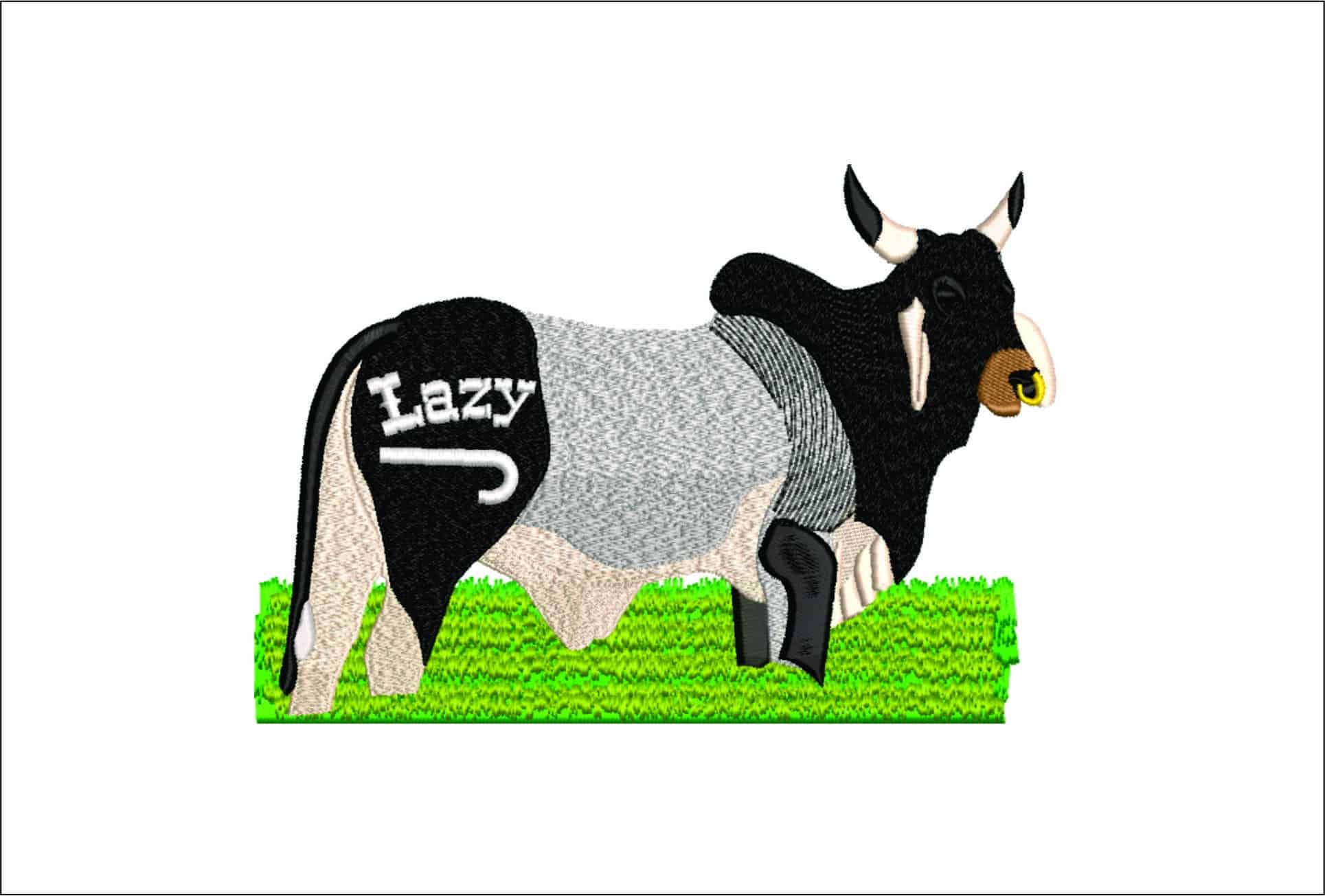 Cebu Lazy Cow- Elegant embroidery design file - instant download
