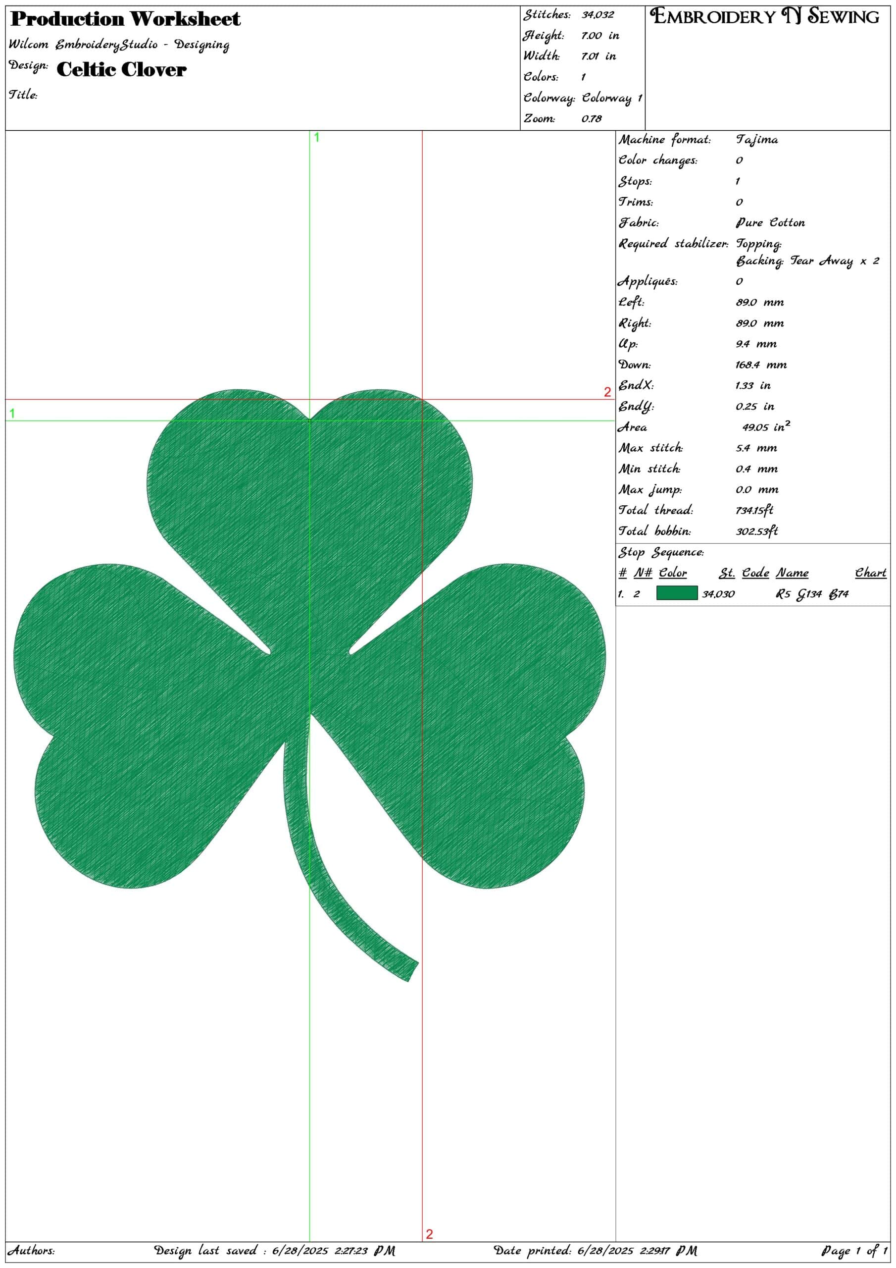 Celtic Clover- Elegant embroidery design file - instant download — view 3