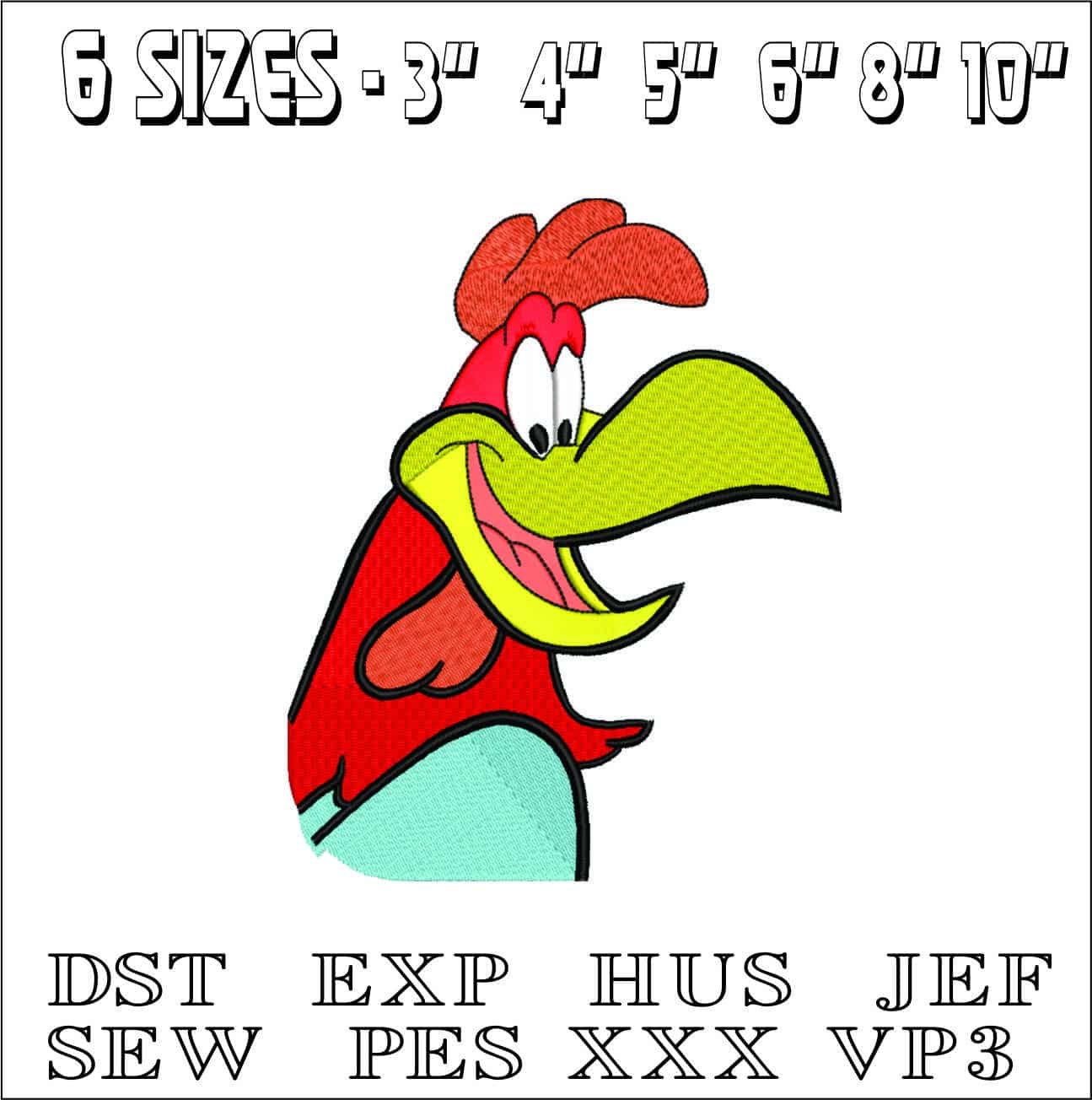 Charlie Rooster- Elegant embroidery design file - instant download — view 2