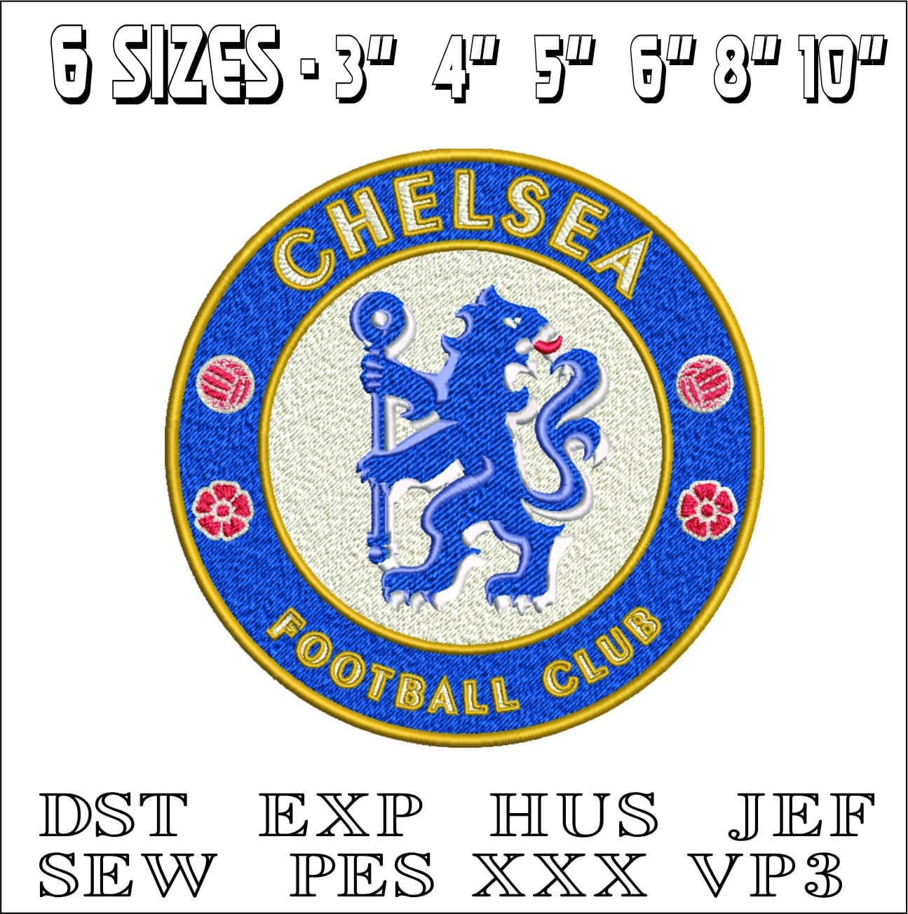 Chelsea FC- Elegant embroidery design file - instant download — view 2