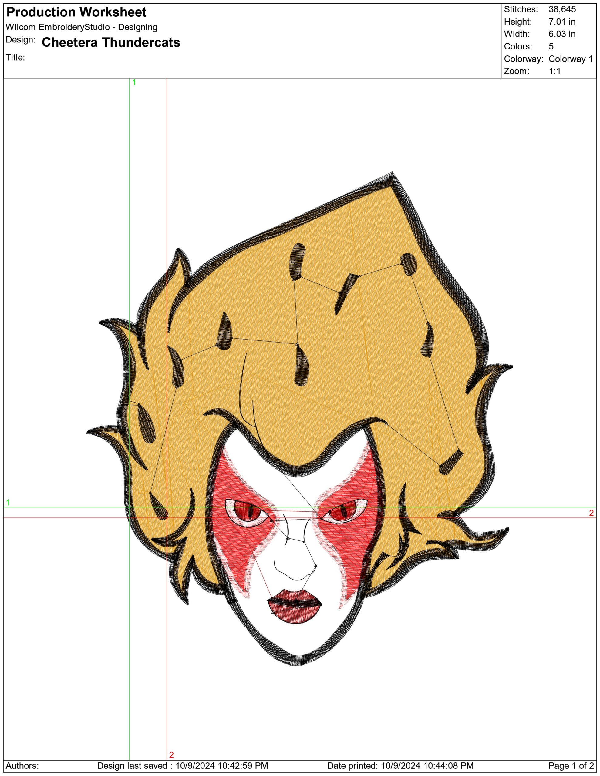 Cheetera Thundercats- Elegant embroidery design file - instant download — view 3