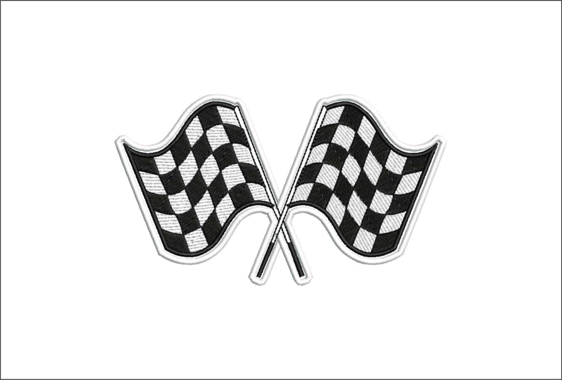 Chequered Flag- Elegant embroidery design file - instant download