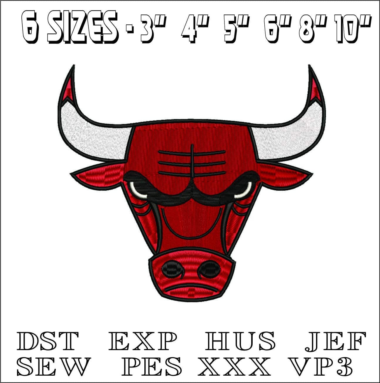 Chicago Bulls Logo- Elegant embroidery design file - instant download — view 2