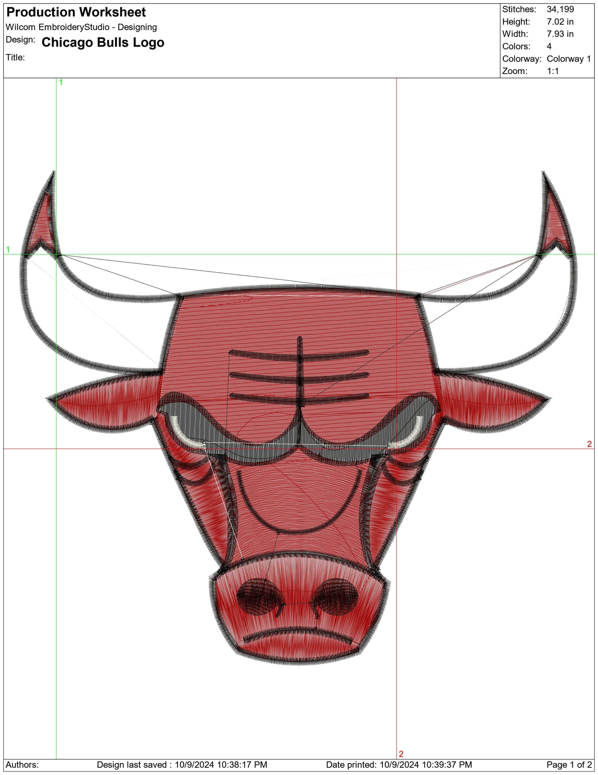 Chicago Bulls Logo- Elegant embroidery design file - instant download — view 4