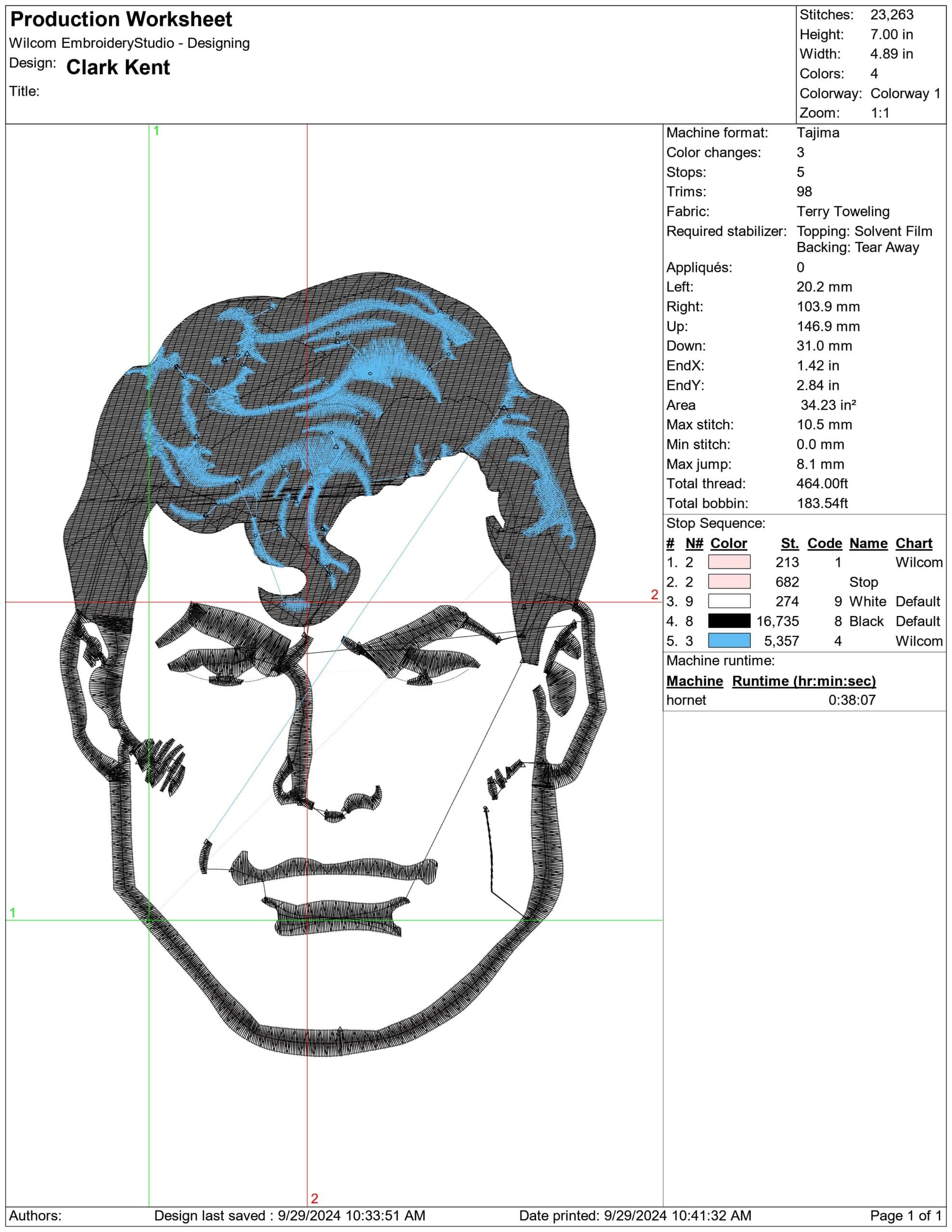 Clark Kent- Elegant embroidery design file - instant download — view 3