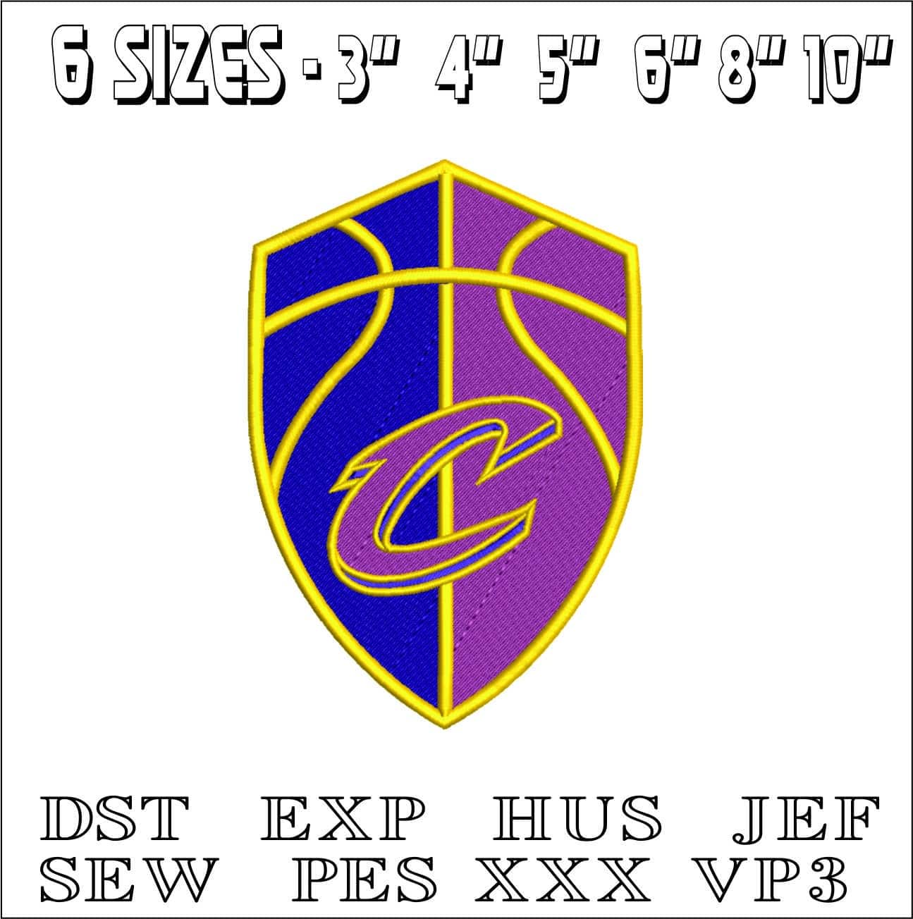 Cleveland Cavs Emblem- Elegant embroidery design file - instant download — view 2