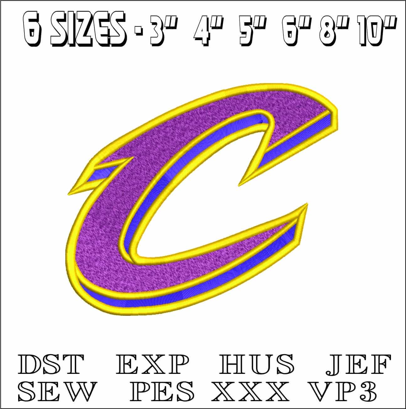 Cleveland Cavs Logo Elegant embroidery design file - instant download — view 2