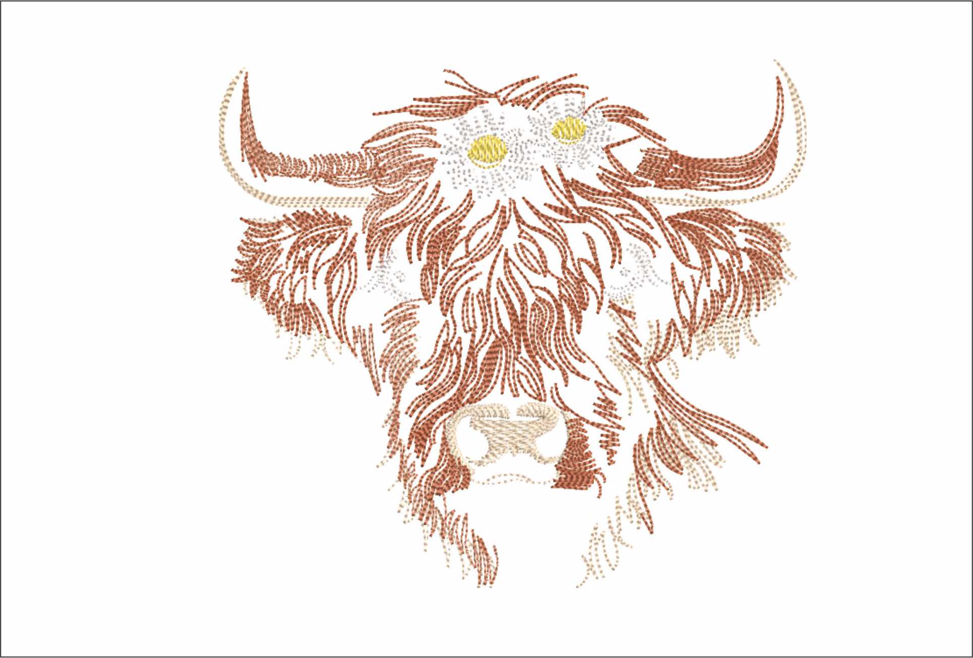 Cow Head- Elegant embroidery design file - instant download
