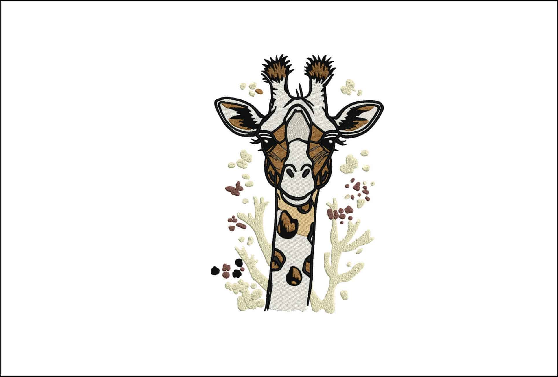 Cute Giraffe head- Elegant embroidery design file - instant download