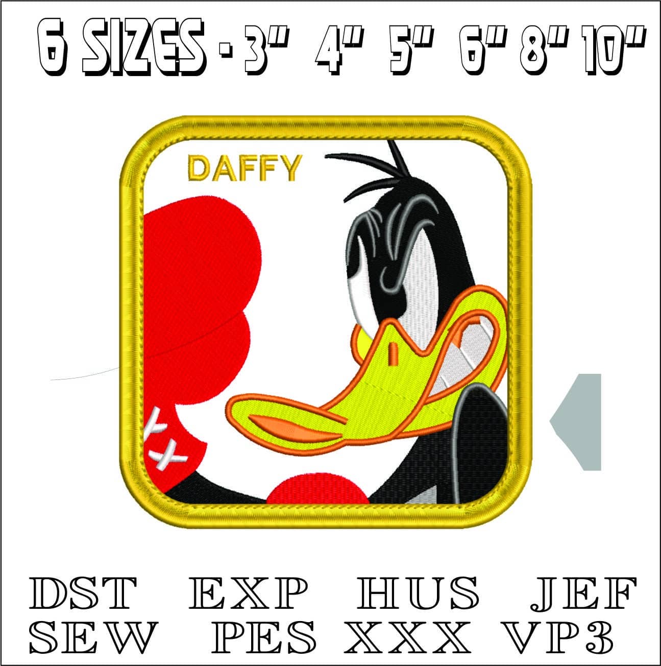 Daffy Frame- Elegant embroidery design file - instant download — view 2