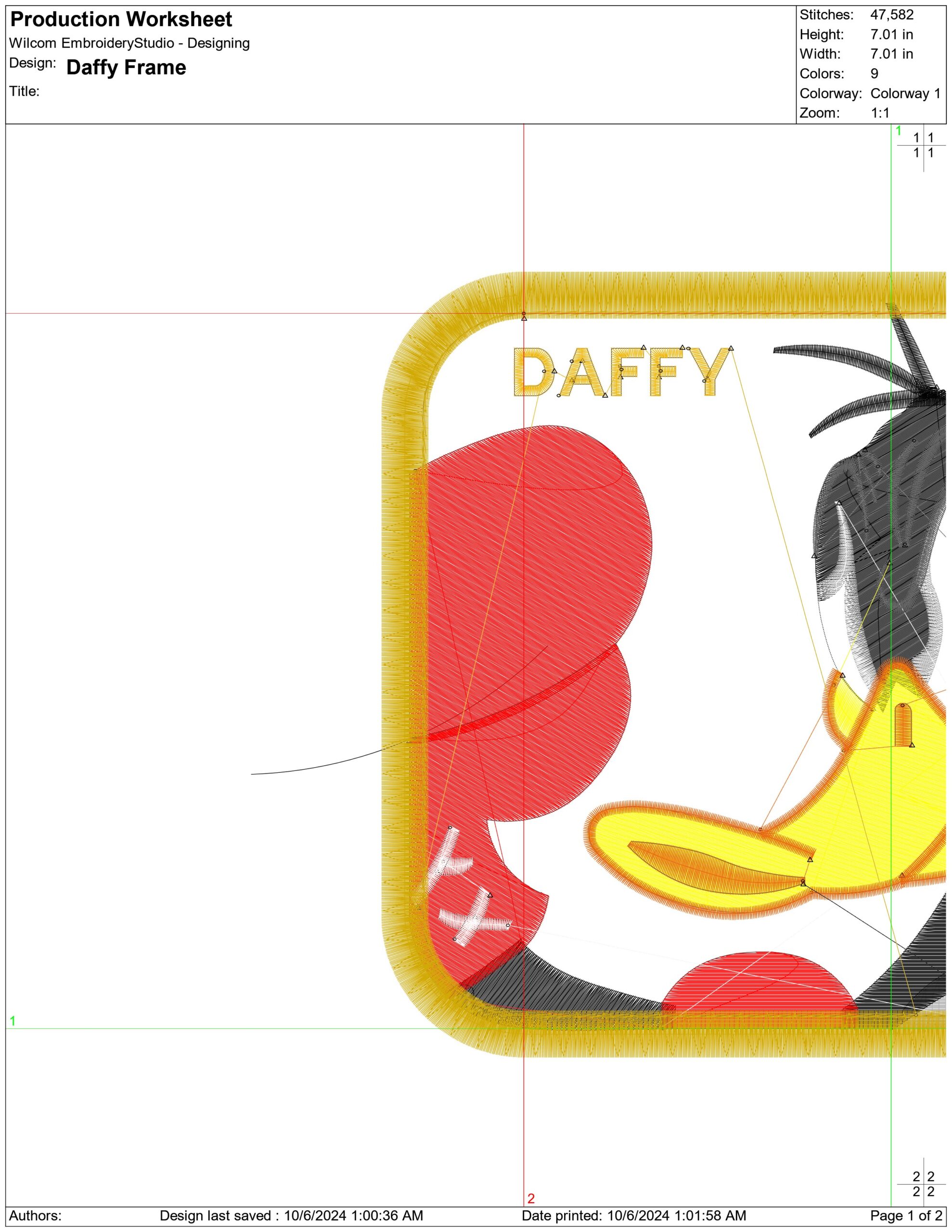 Daffy Frame- Elegant embroidery design file - instant download — view 4
