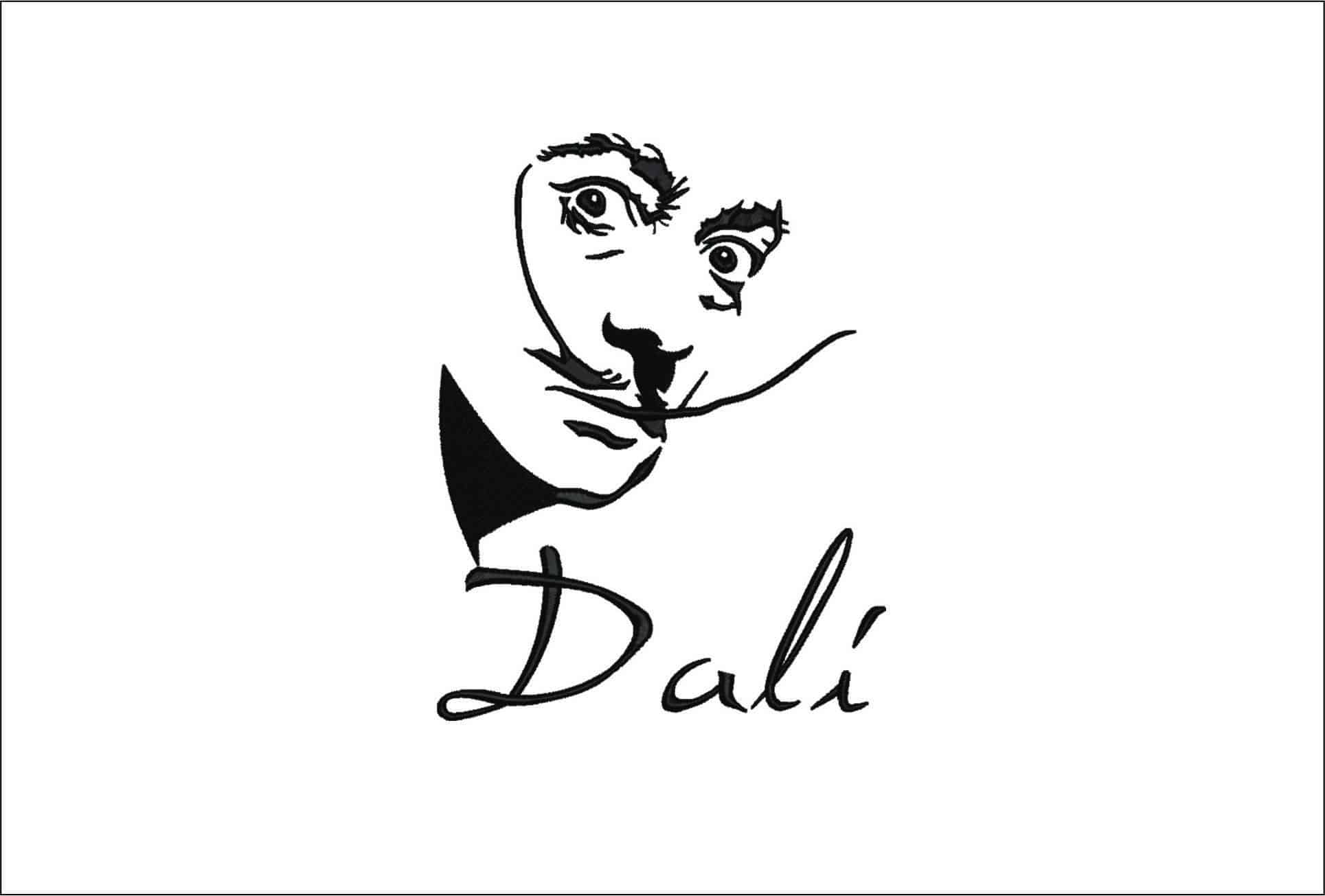 Dali Face- Elegant embroidery design file - instant download
