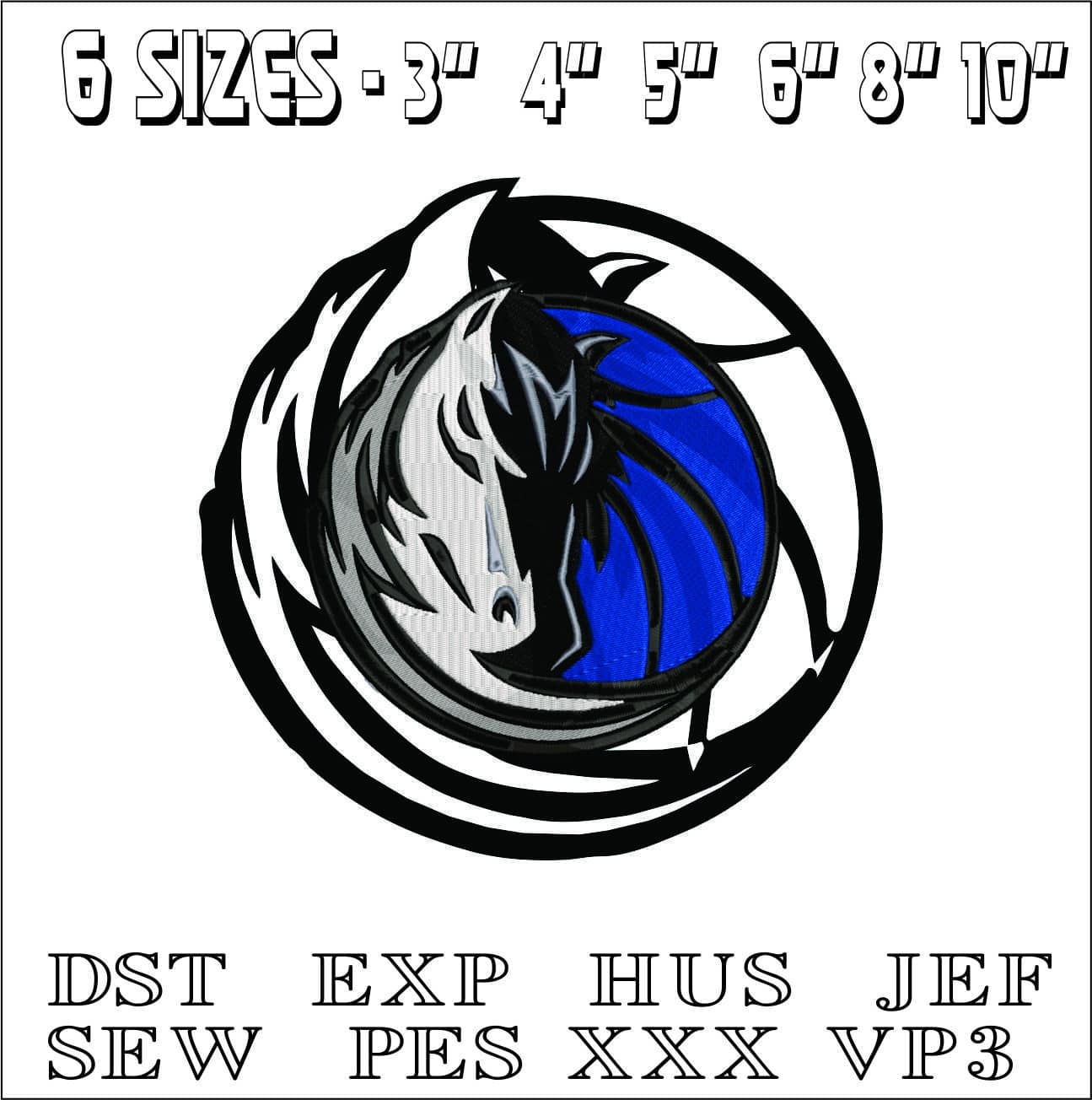 Dallas Mavericks Logo- Elegant embroidery design file - instant download — view 2