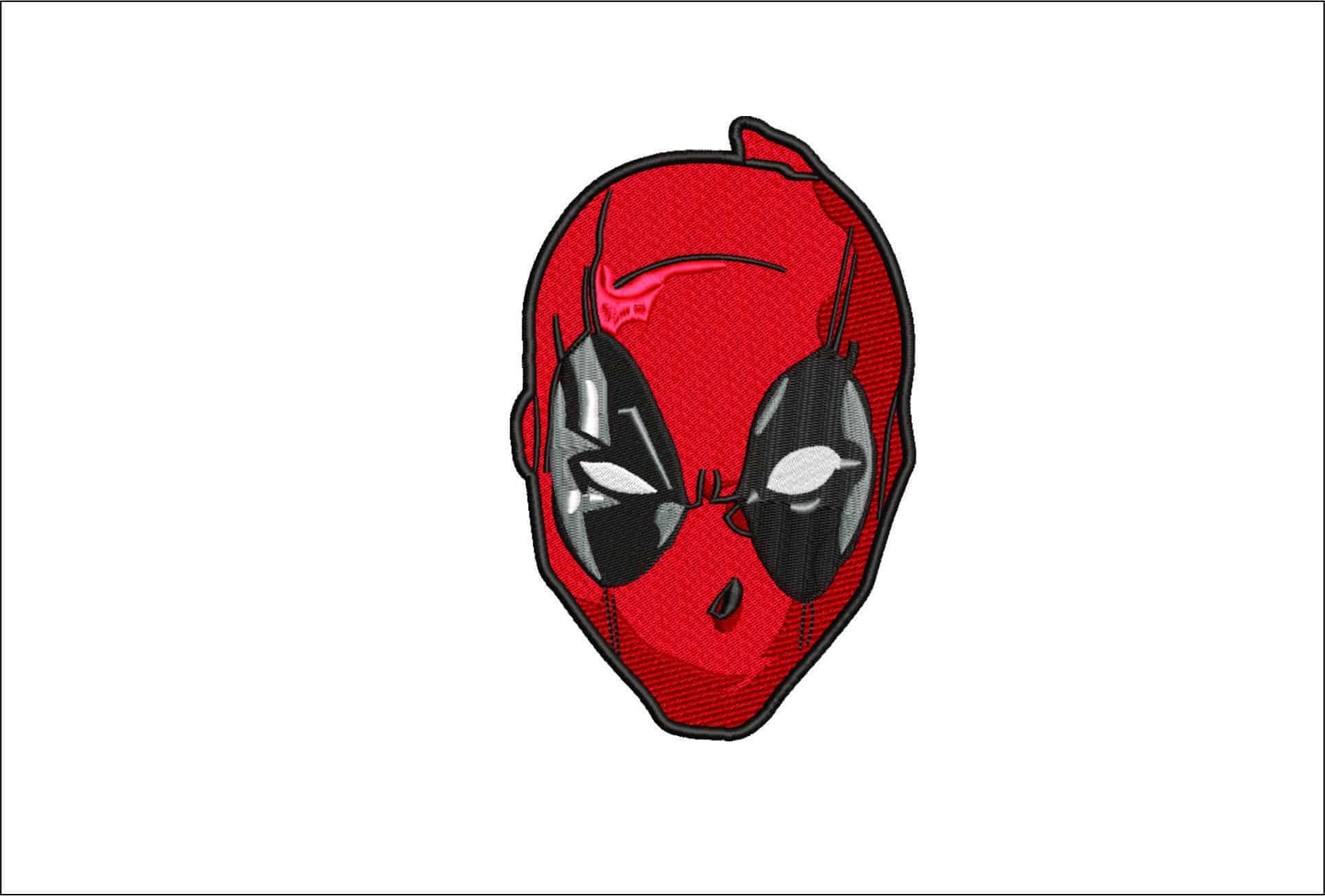 Deadpool Face- Elegant embroidery design file - instant download