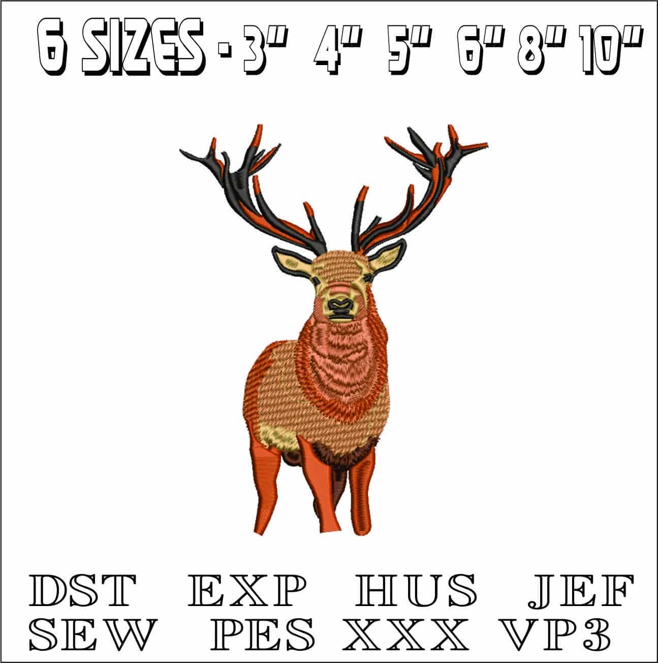 Deer- Elegant embroidery design file - instant download — view 2