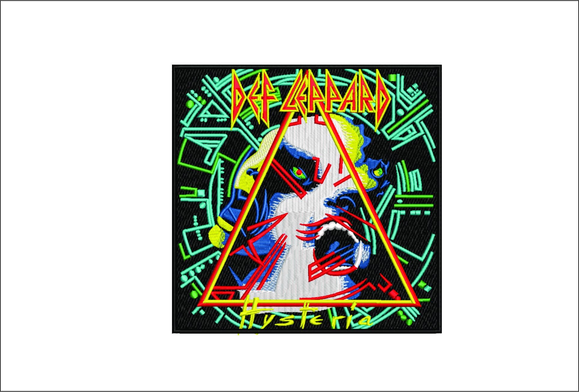 Def Leppard Hysteria- Elegant embroidery design file - instant download