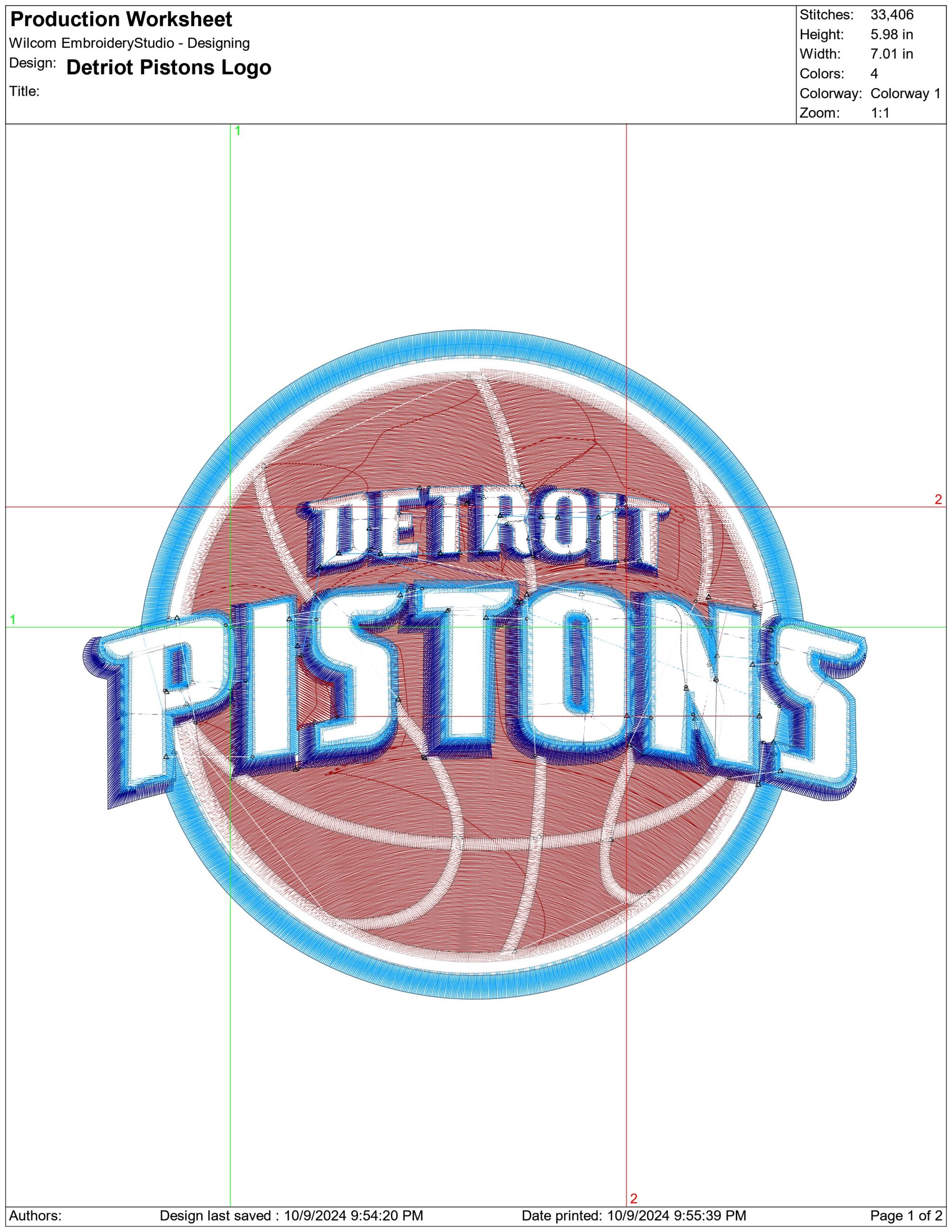 Detriot Pistons Logo- Elegant embroidery design file - instant download — view 4