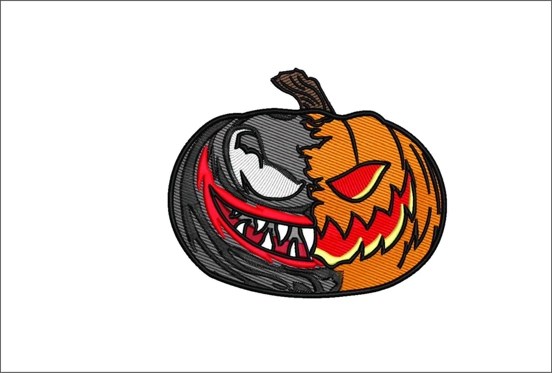 Devil Pumpkin- Elegant embroidery design file - instant download