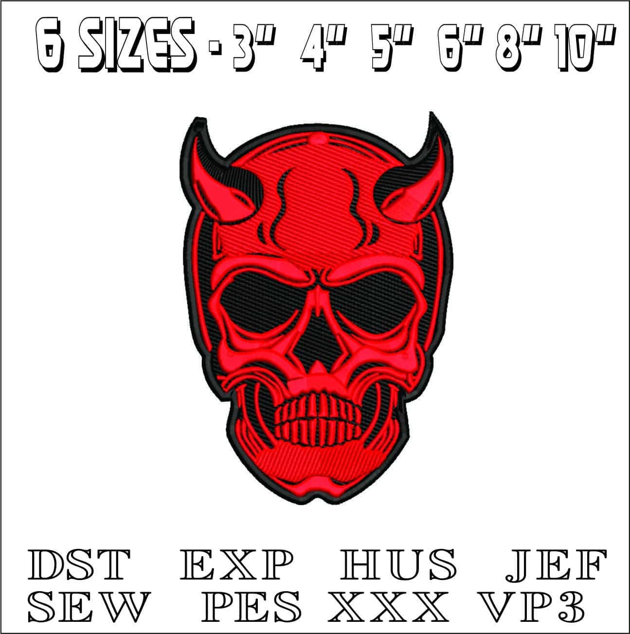 Devil Skull- Elegant embroidery design file - instant download — view 2