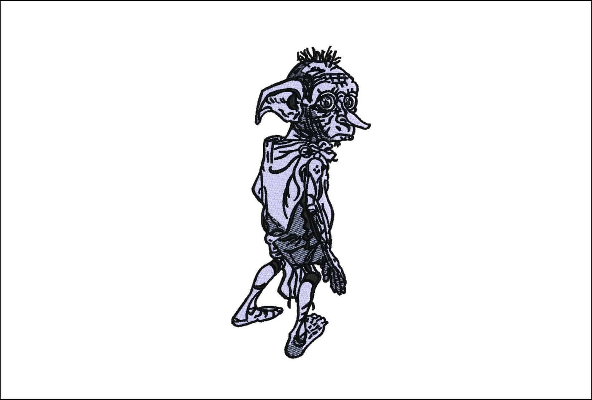 Dobey the House Elf- Elegant embroidery design file - instant download