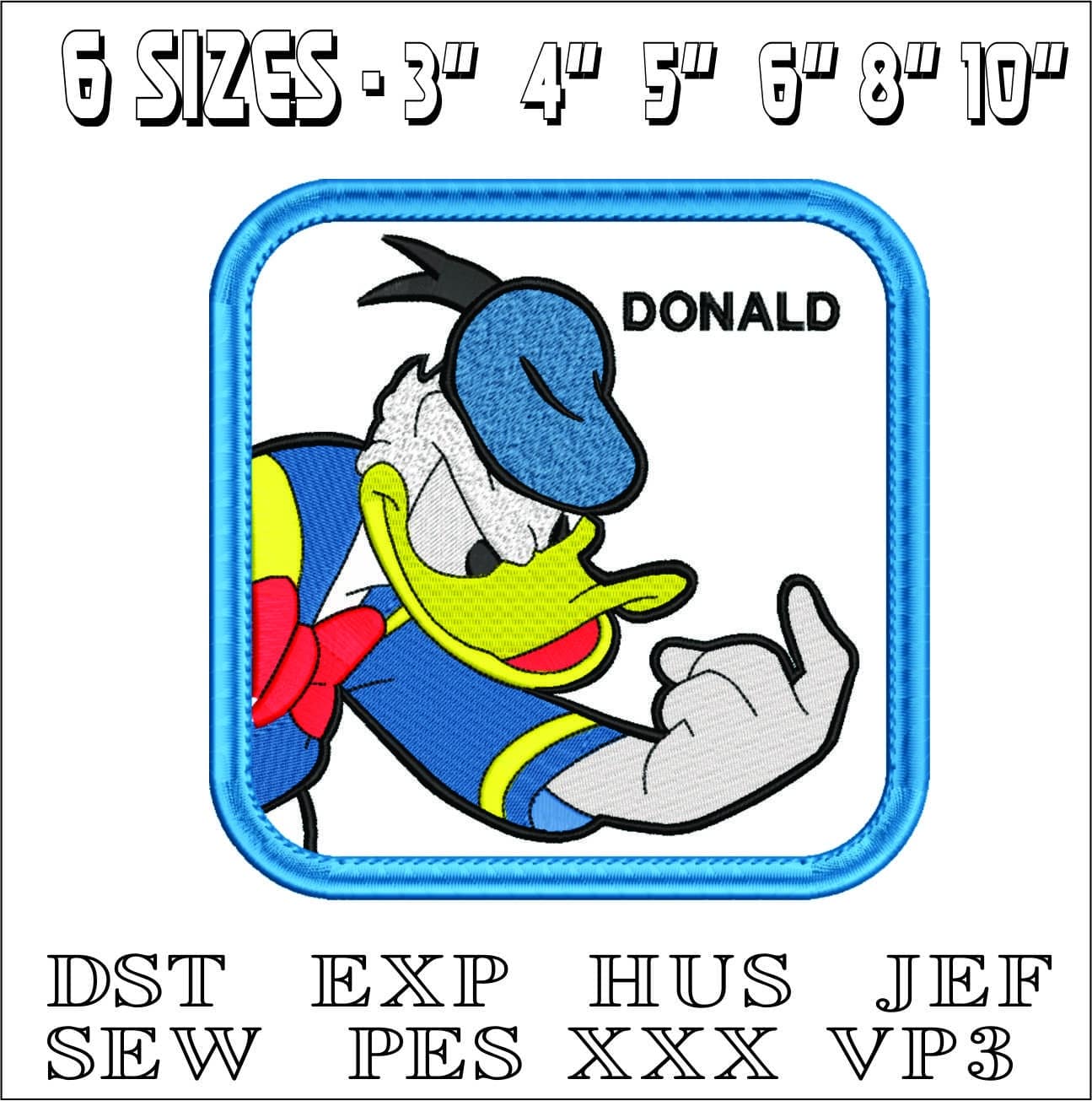 Donald Duck Frame- Elegant embroidery design file - instant download — view 2