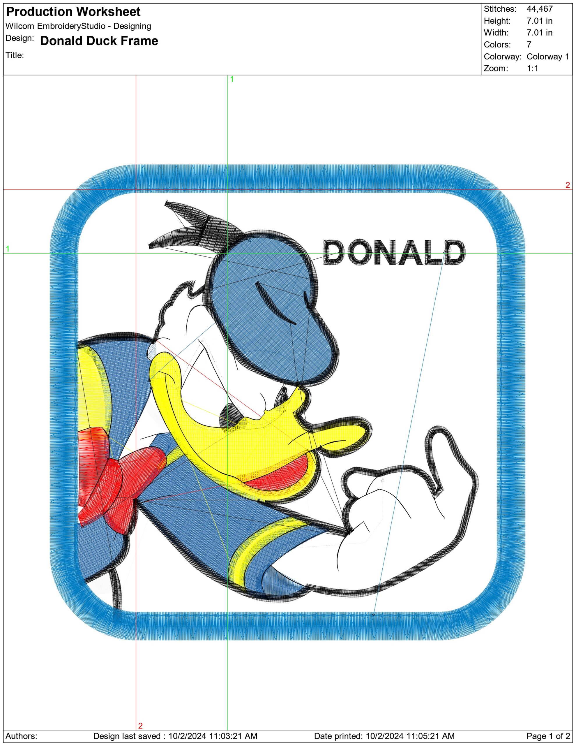 Donald Duck Frame- Elegant embroidery design file - instant download — view 4