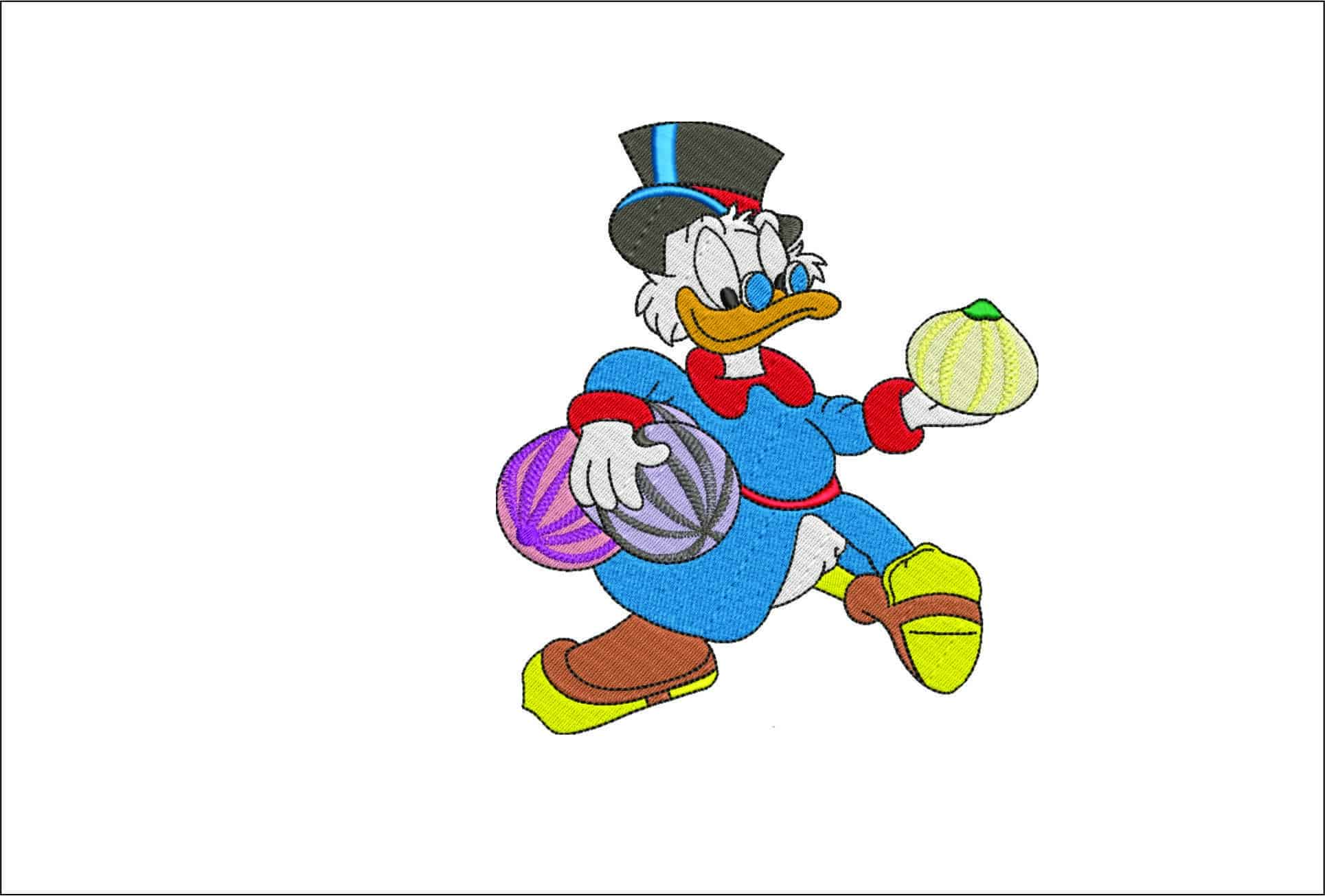 Donald Duck Money Bags- Elegant embroidery design file - instant download
