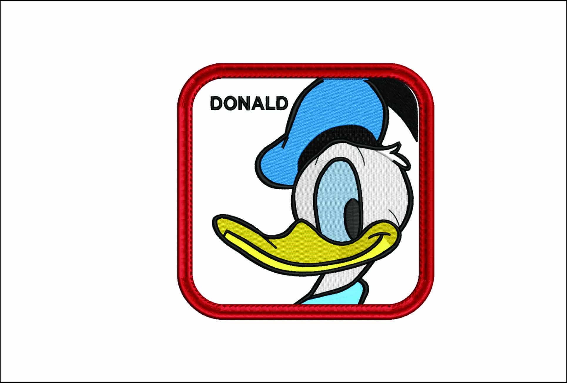 Donald Duck Smile Frame- Elegant embroidery design file - instant download