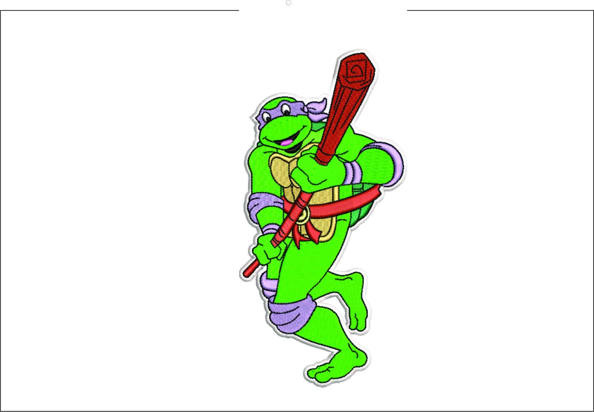 Donatello Ninja Turtle- Elegant embroidery design file - instant download