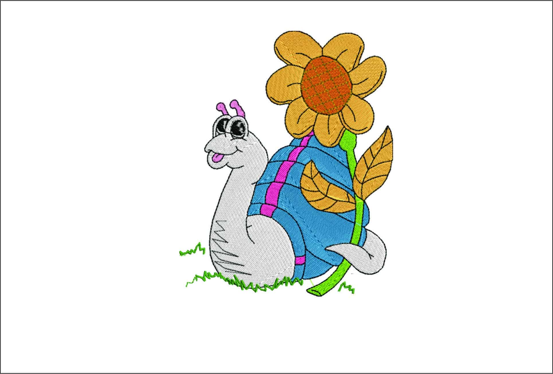 Dr Suess Snail- Elegant embroidery design file - instant download