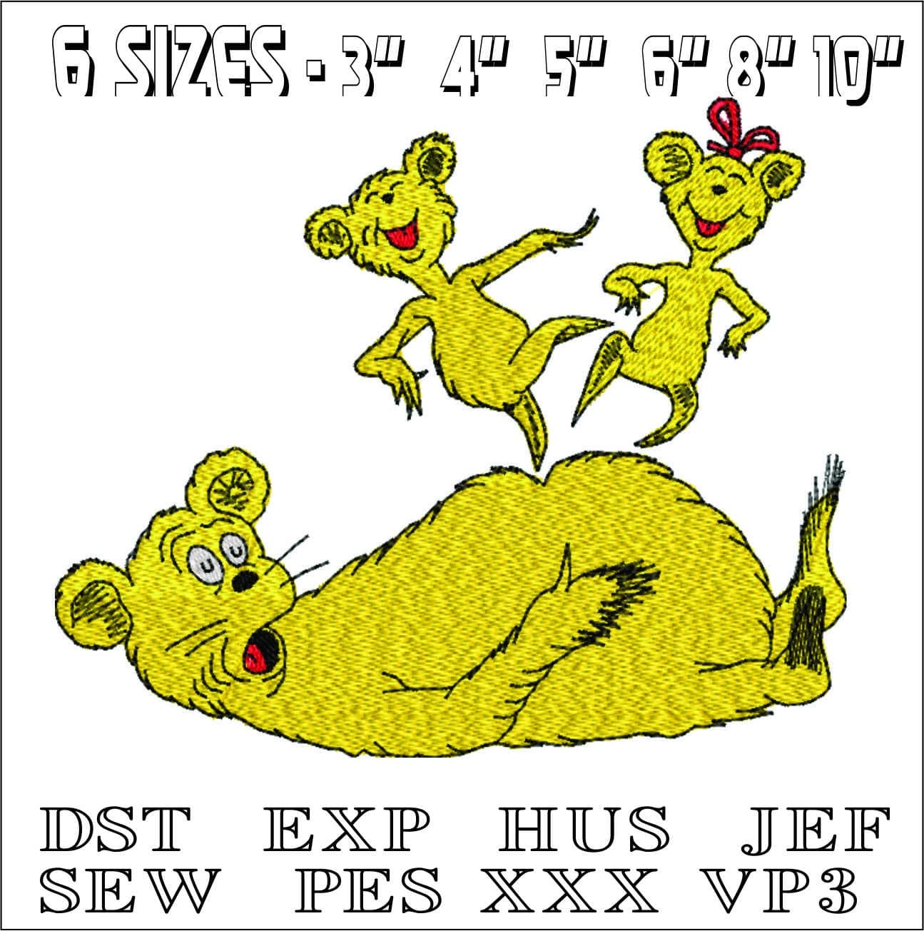 Dr Suess Snoo- Elegant embroidery design file - instant download — view 2