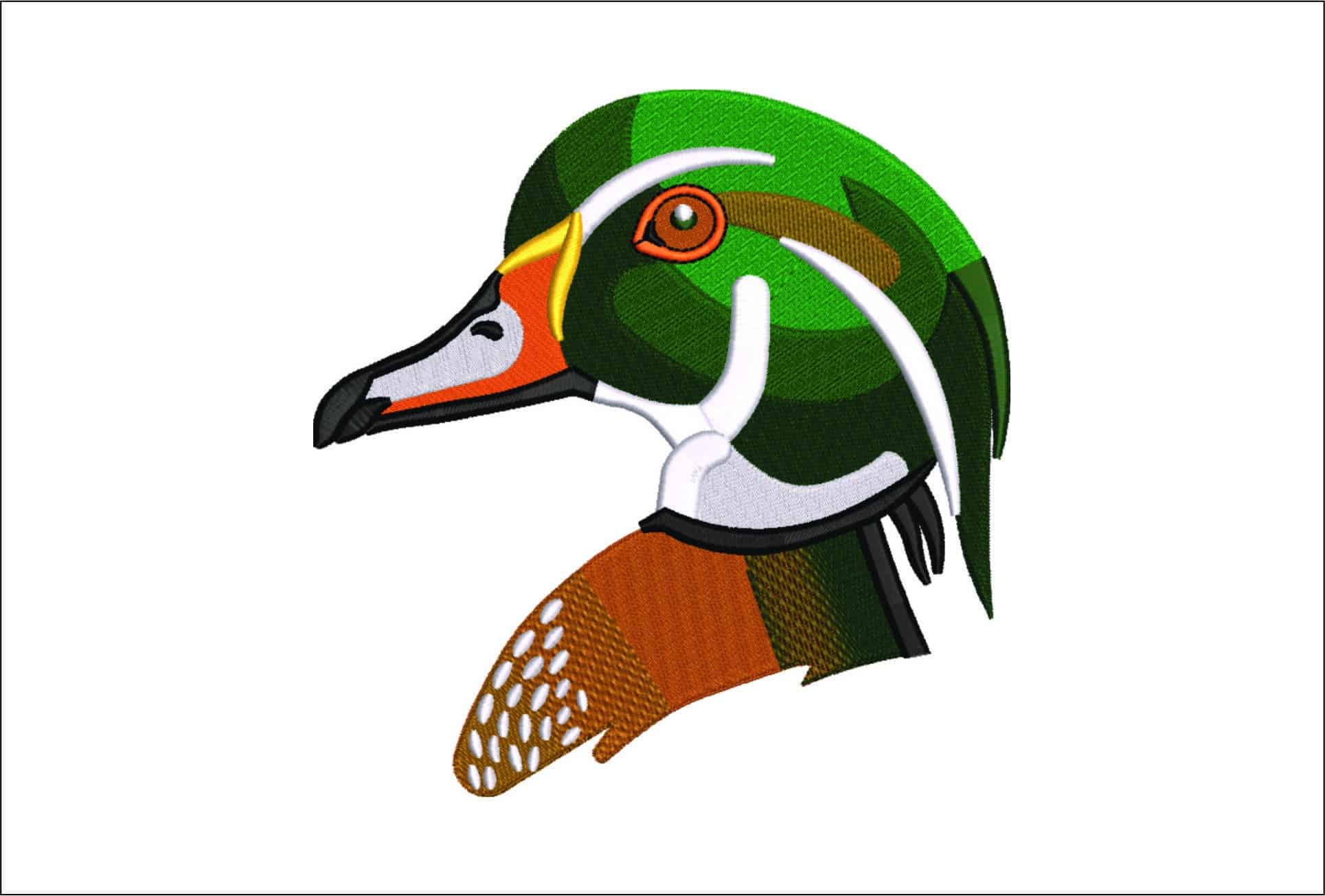 Duck Head- Elegant embroidery design file - instant download