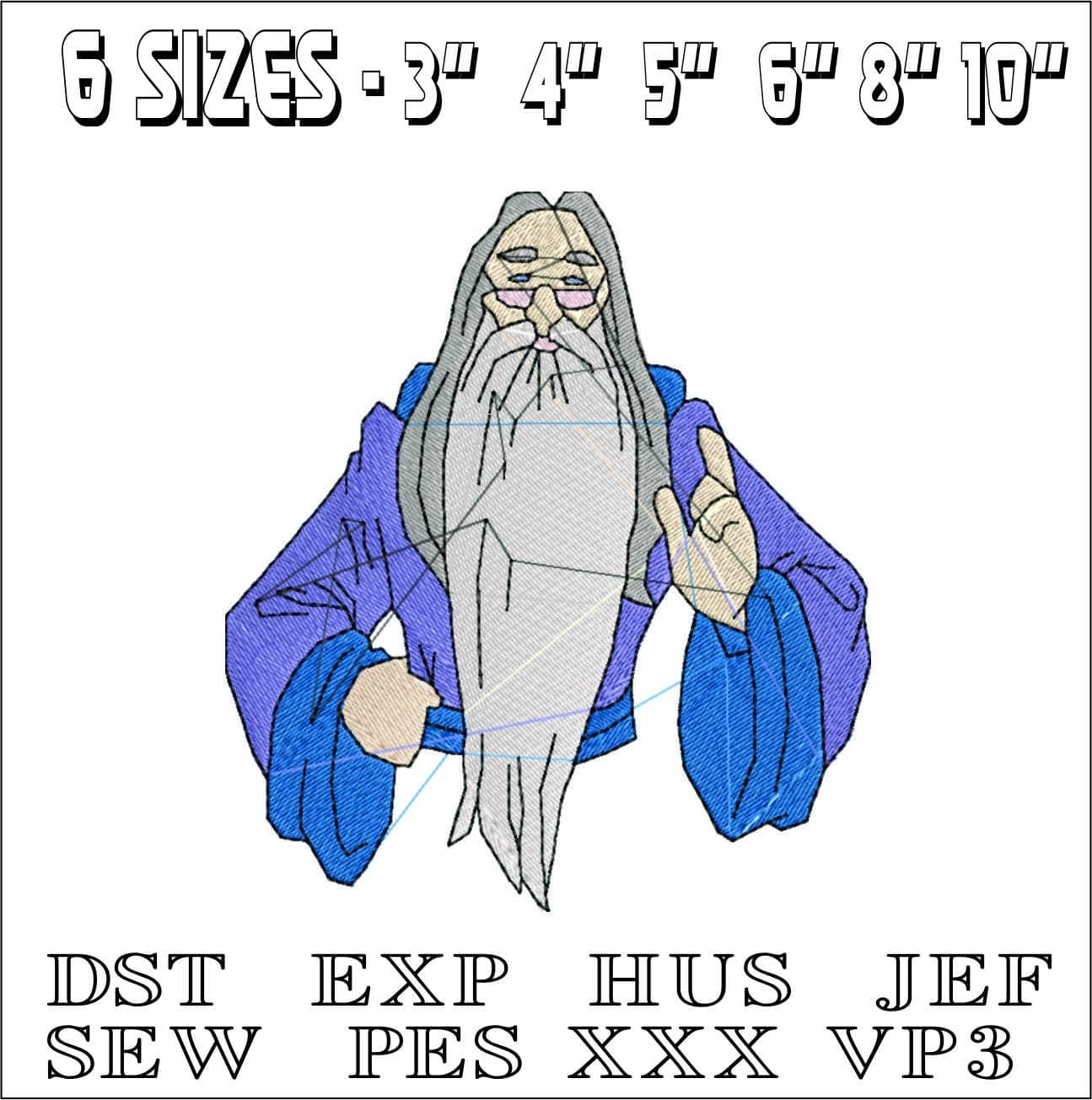 Dumbledore- Elegant embroidery design file - instant download — view 2
