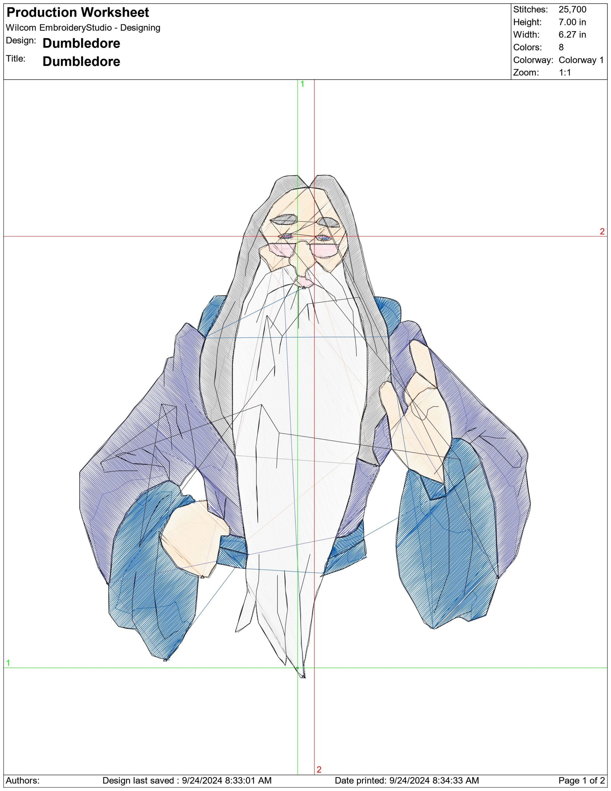 Dumbledore- Elegant embroidery design file - instant download — view 4