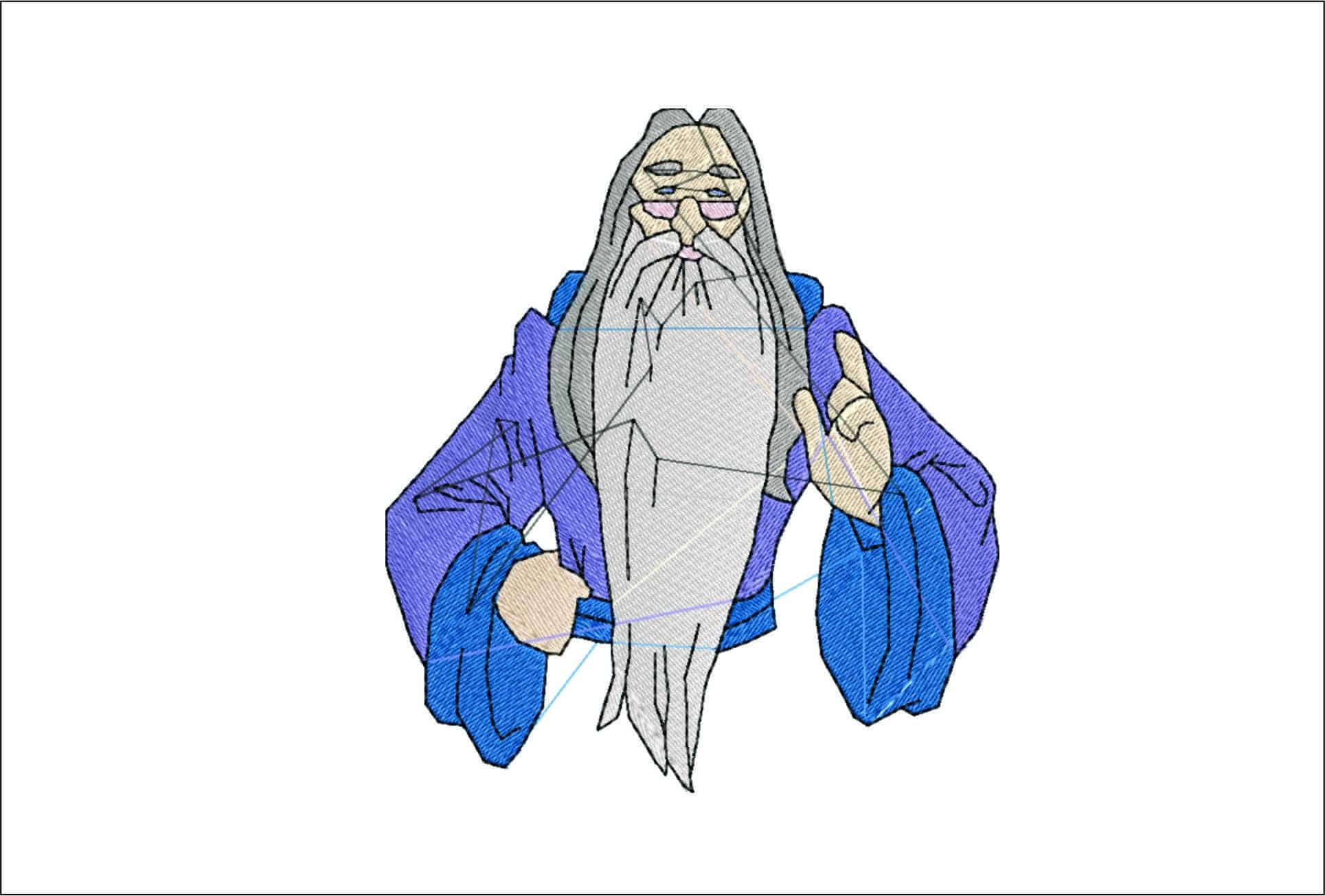 Dumbledore- Elegant embroidery design file - instant download