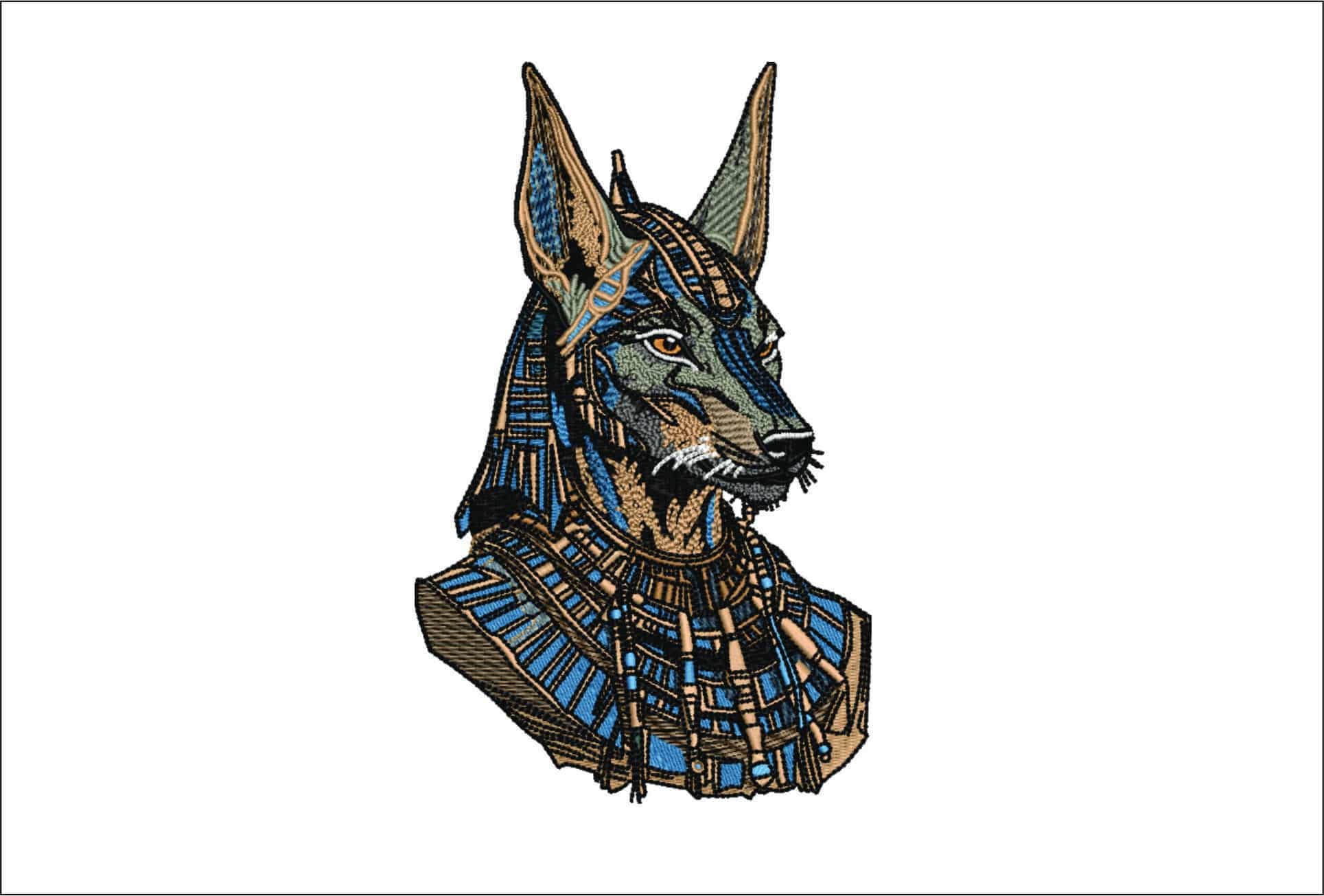 Egyptian Anubis Dog God- Elegant embroidery design file - instant download