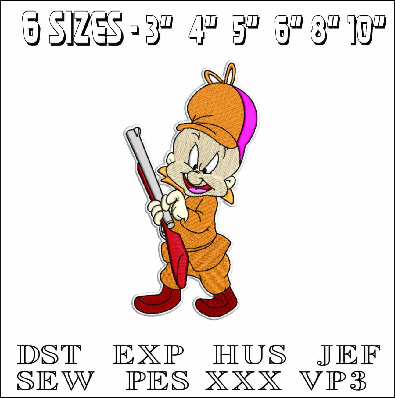 Elmer Fud- Elegant embroidery design file - instant download — view 2