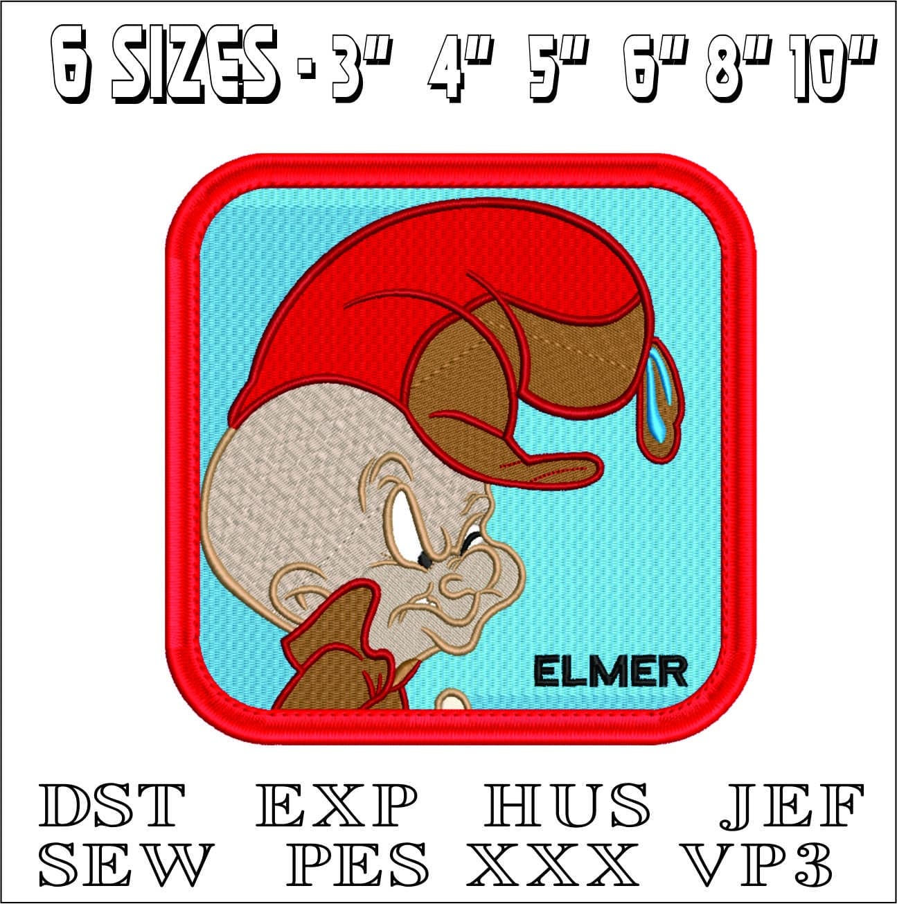 Elmer Fud Frame- Elegant embroidery design file - instant download — view 2