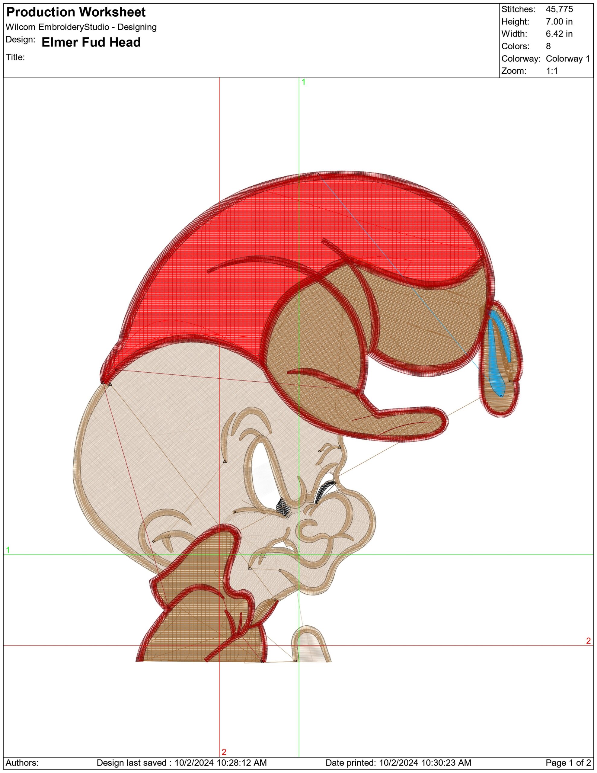 Elmer Fud Head- Elegant embroidery design file - instant download — view 4