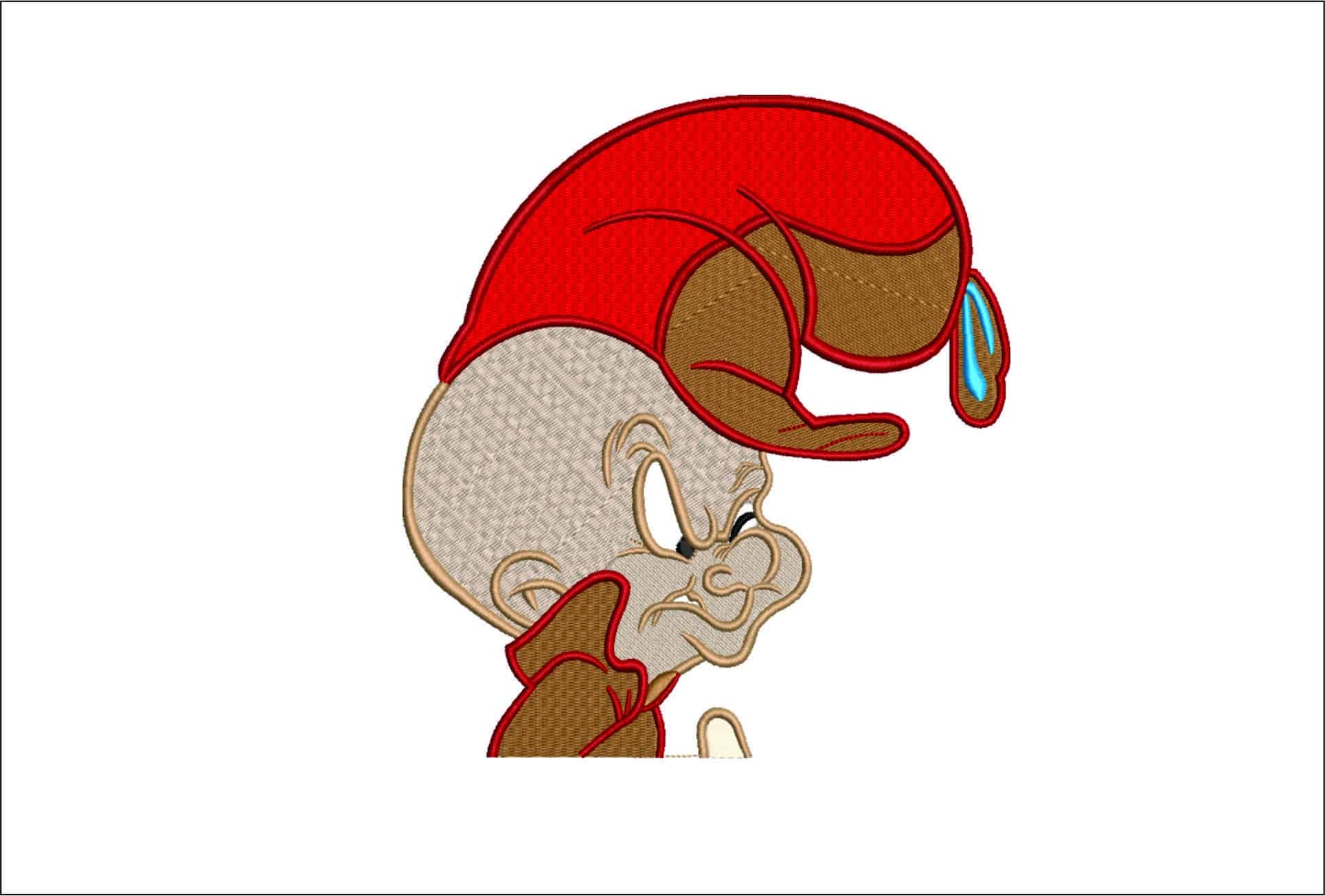 Elmer Fud Head- Elegant embroidery design file - instant download