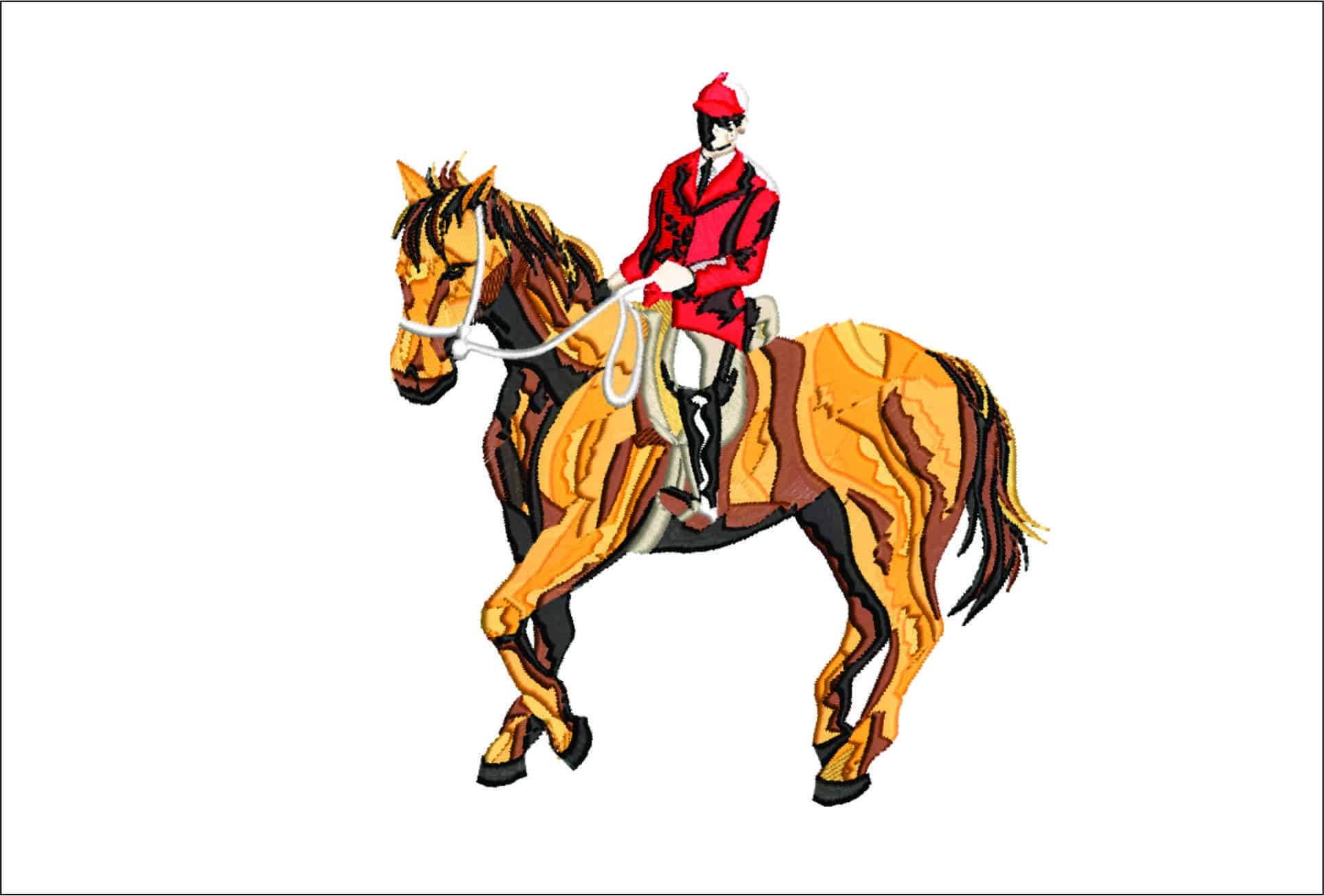 Equestrian ride on Horse- Elegant embroidery design file - instant download