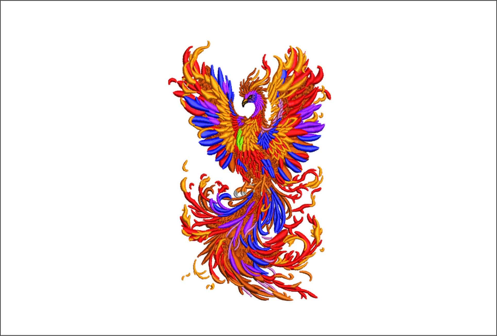 Fauxs Pheonix- Elegant embroidery design file - instant download