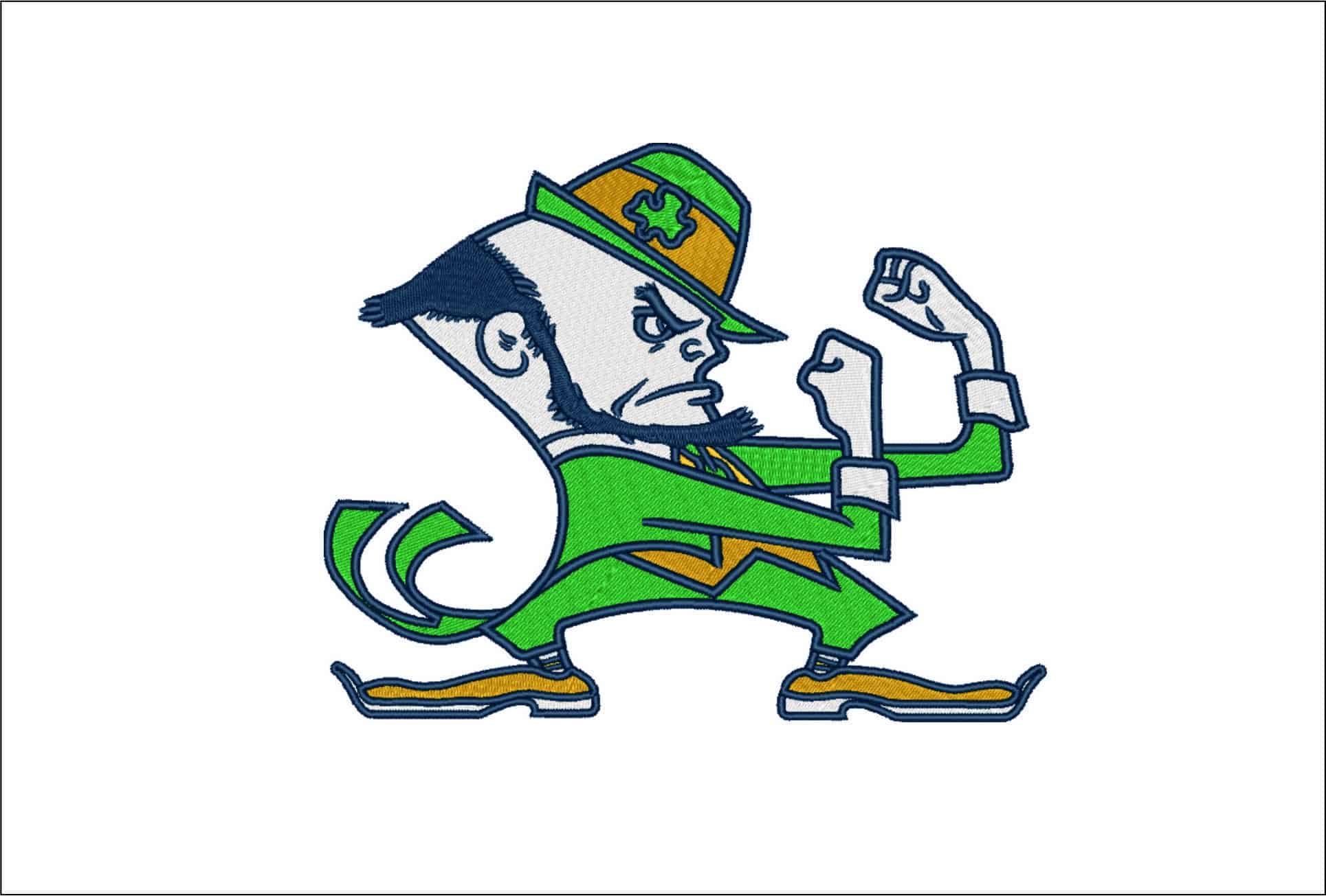 Notre Dame Fighting Irish Leprechaun embroidery design - Irish Logo embroidery machine pattern embroidery file