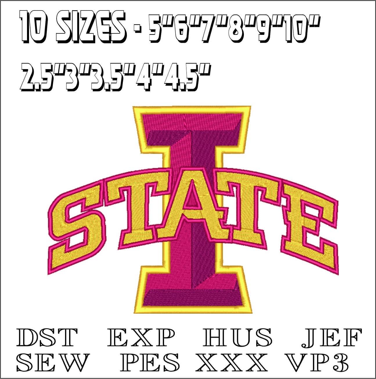 I State Cyclones - Iowa State University Athletics Cyclones embroidery design - Logo embroidery machine pattern embroidery file — view 2