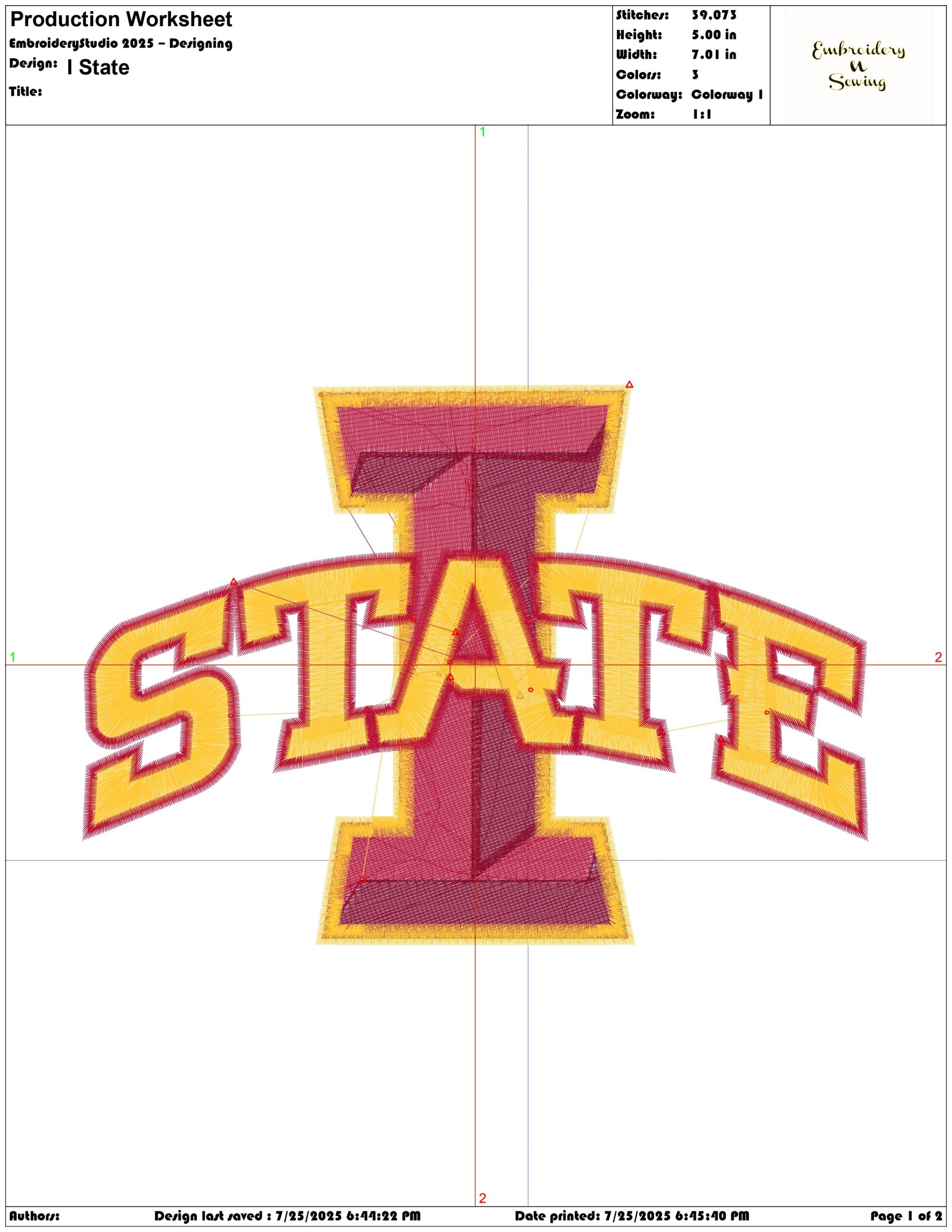 I State Cyclones - Iowa State University Athletics Cyclones embroidery design - Logo embroidery machine pattern embroidery file — view 3
