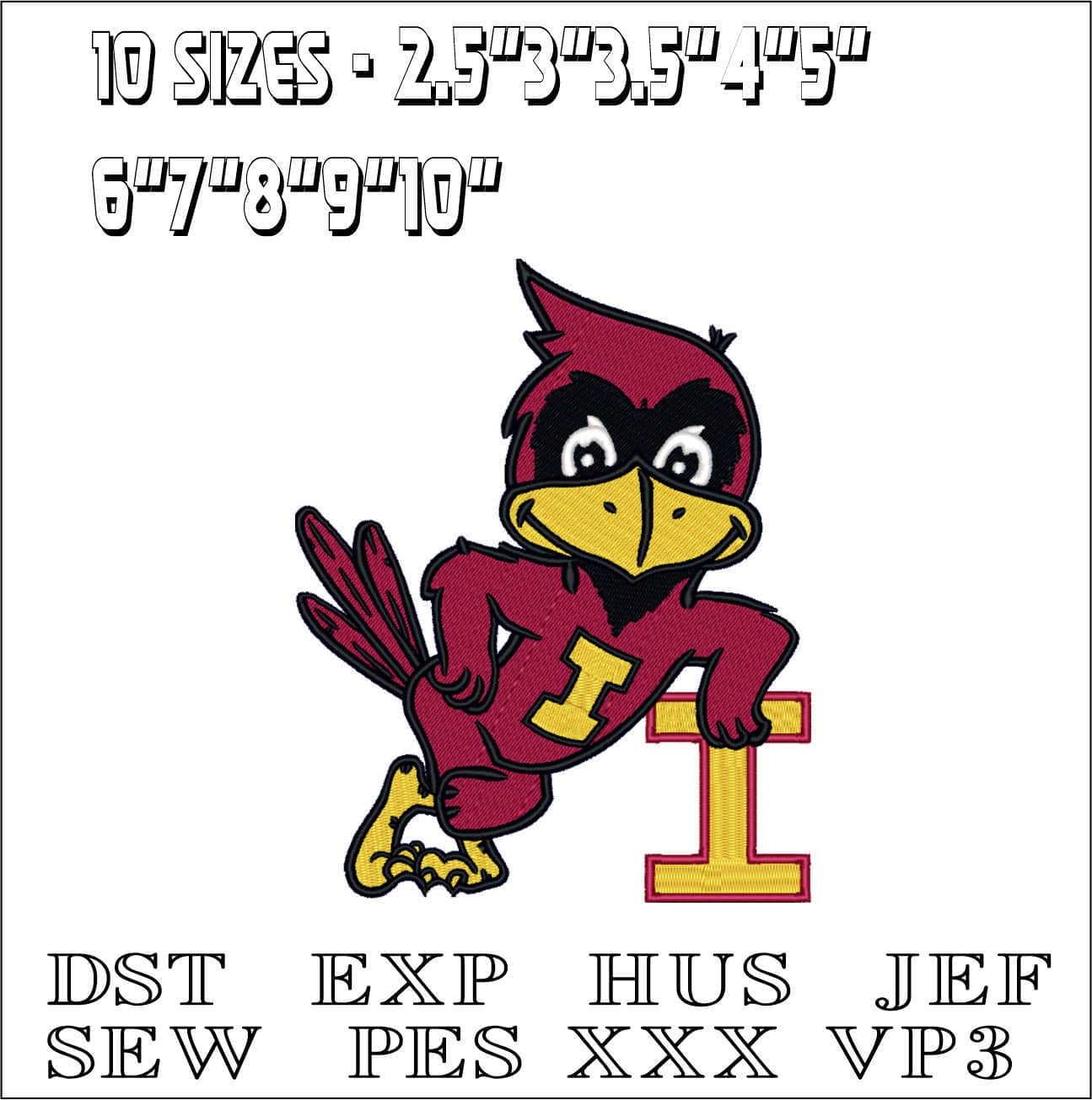 Iowa State Cyclones 1983 - Iowa State University Athletics Cyclones embroidery design - Logo embroidery machine pattern embroidery file — view 2