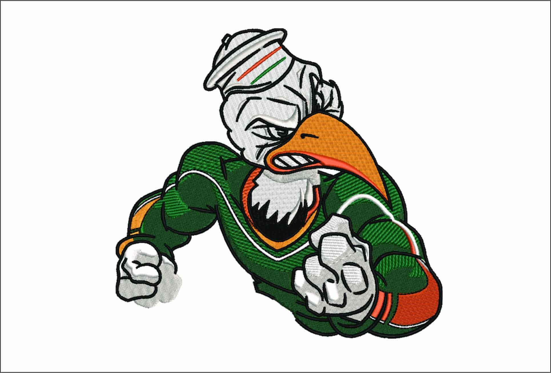 Fighting Ibis Mascot- Elegant embroidery design file - instant download