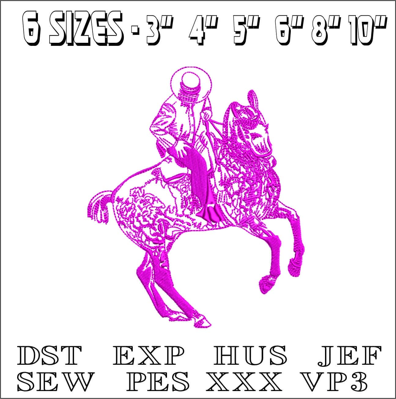 Flamenco Horse- Elegant embroidery design file - instant download — view 2