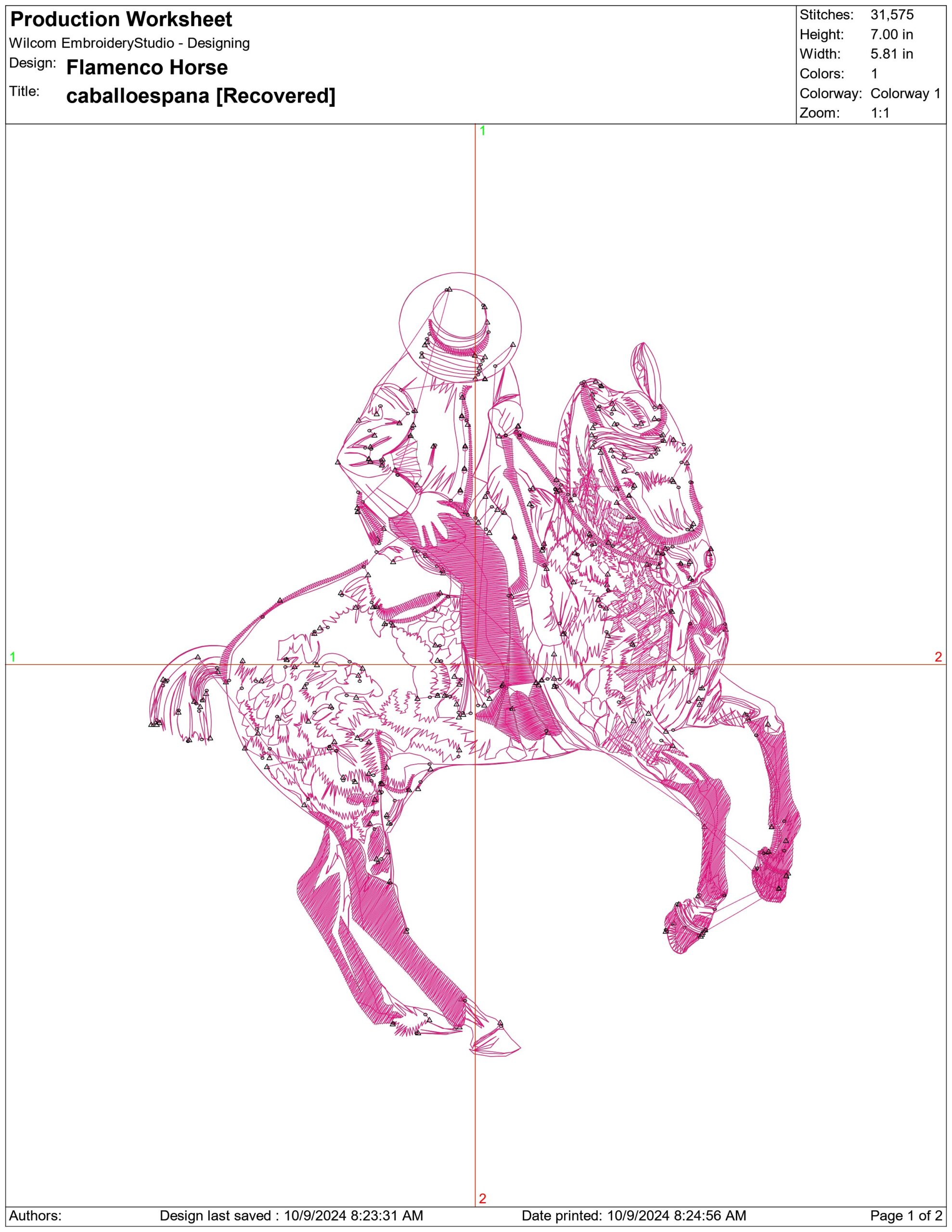 Flamenco Horse- Elegant embroidery design file - instant download — view 4